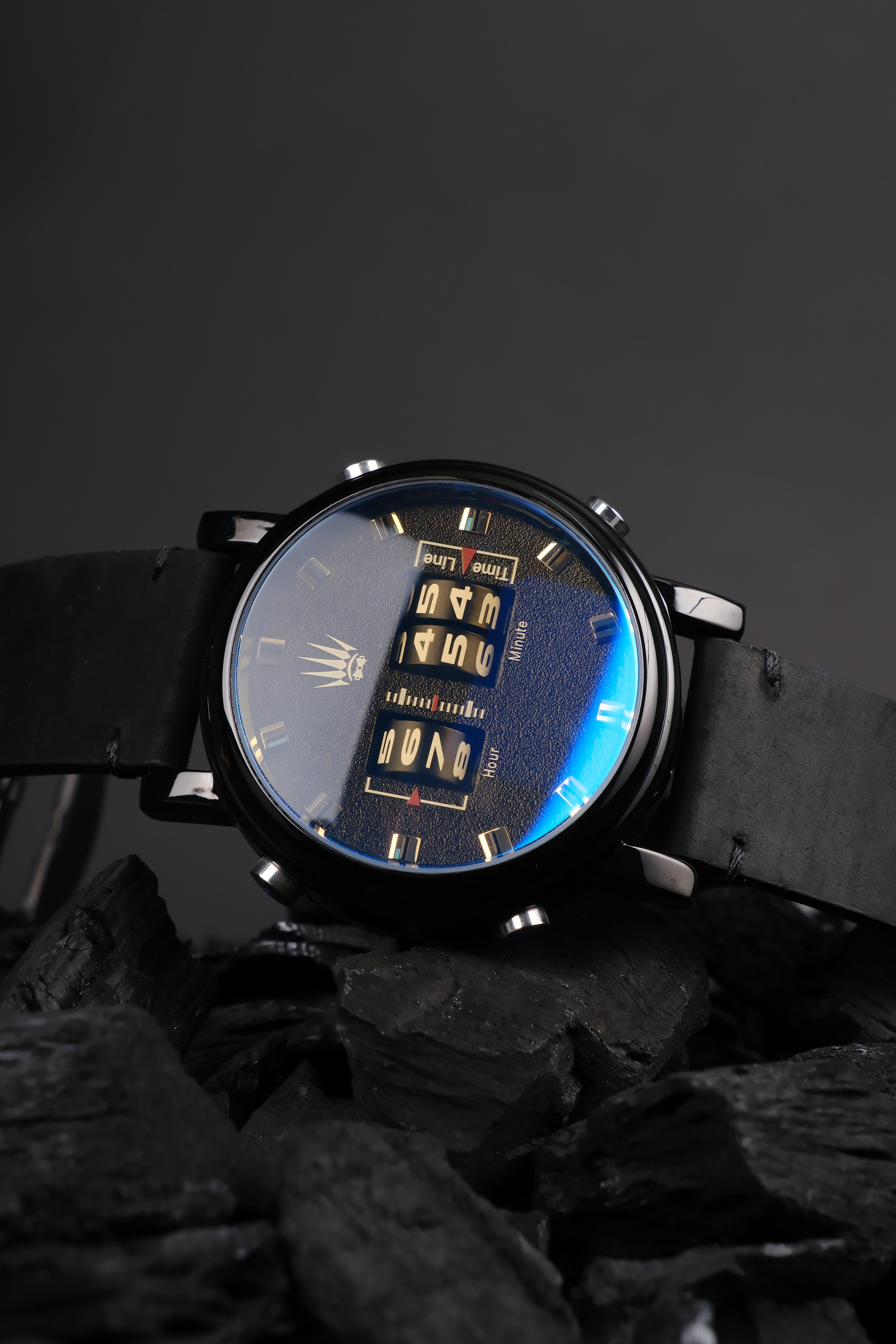 ROLLER DESIGN BLACK LEATHER WRISTWATCHWatchesWATCHOFROYALW2020-2ROLLER DESIGN BLACK LEATHER WRISTWATCH