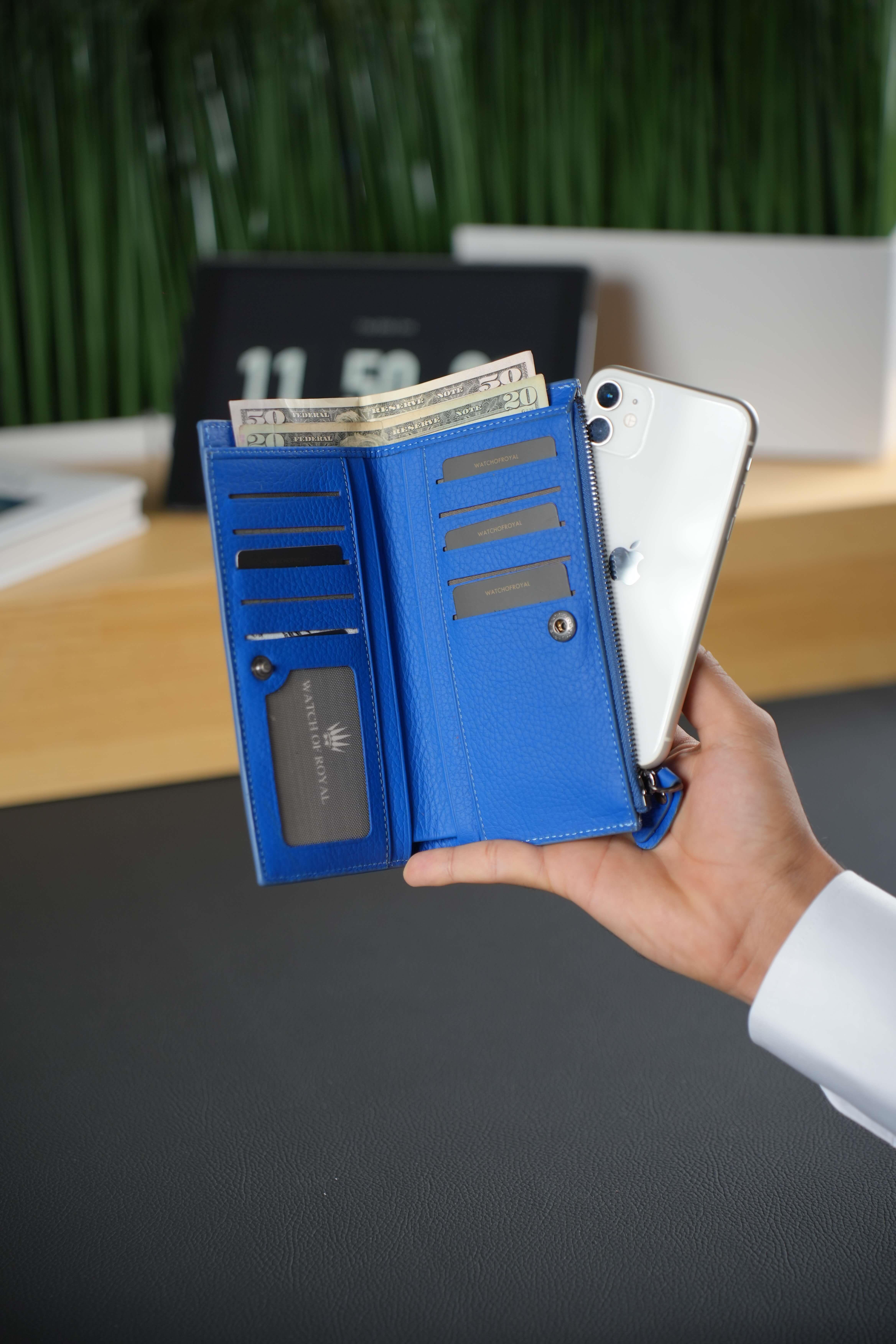 Hakiki Deri Mavi Cüzdan 10 Kart Bölmeli Kartlık ve Fermuarlı Portföy Çanta LouısTelefon Cüzdanı KonseptWATCHOFROYALLOUISHakiki Deri Mavi Cüzdan 10 Kart Bölmeli Kartlık ve Fermuarlı Portföy Çanta Louıs