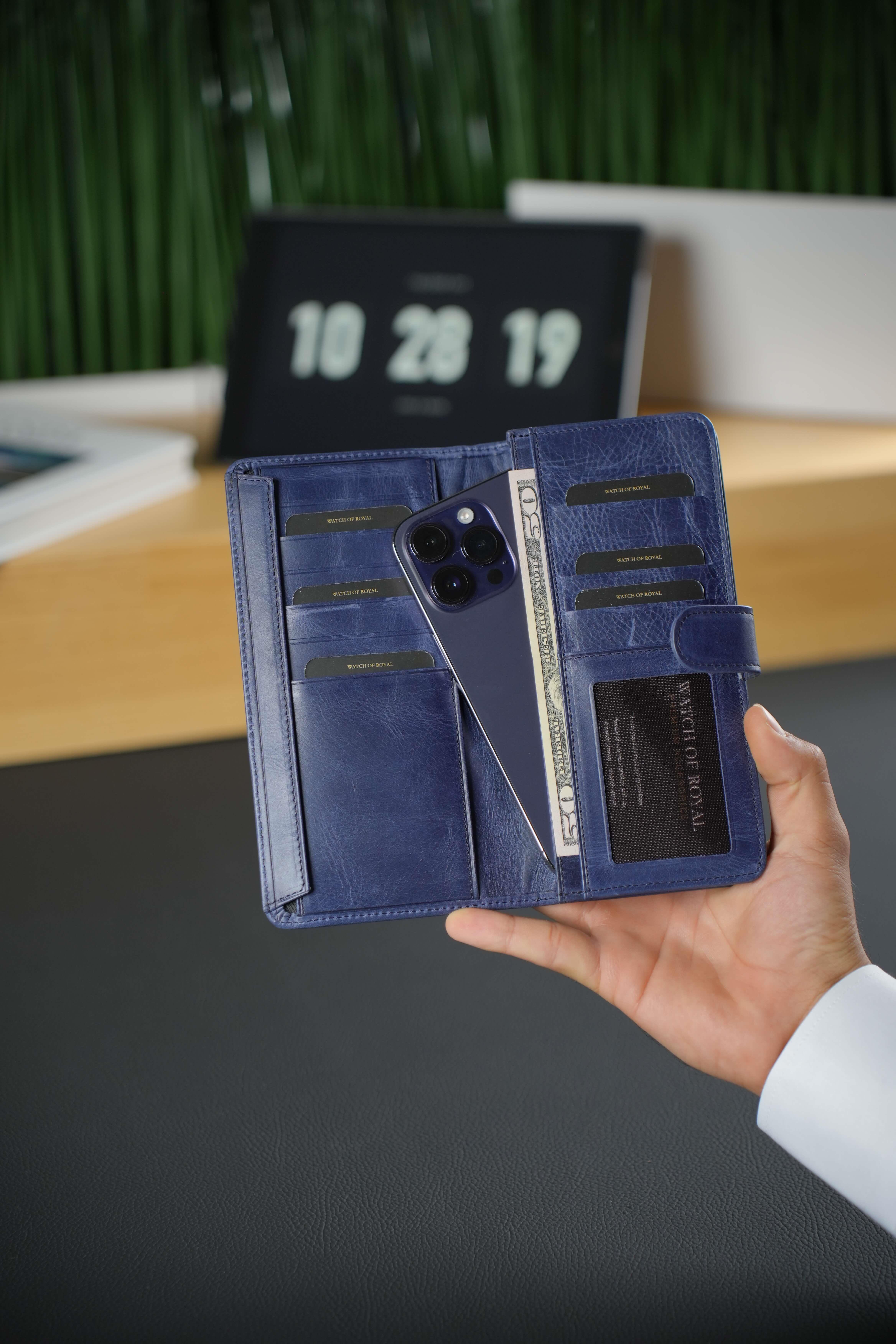 Hakiki Deri Cüzdan ve Portföy Çanta Mavi 13 Kart Bölmeli Cüzdan ve Kartlık BeltTelefon CüzdanıWATCHOFROYALBELTHakiki Deri Cüzdan ve Portföy Çanta Mavi 13 Kart Bölmeli Cüzdan ve Kartlık Belt