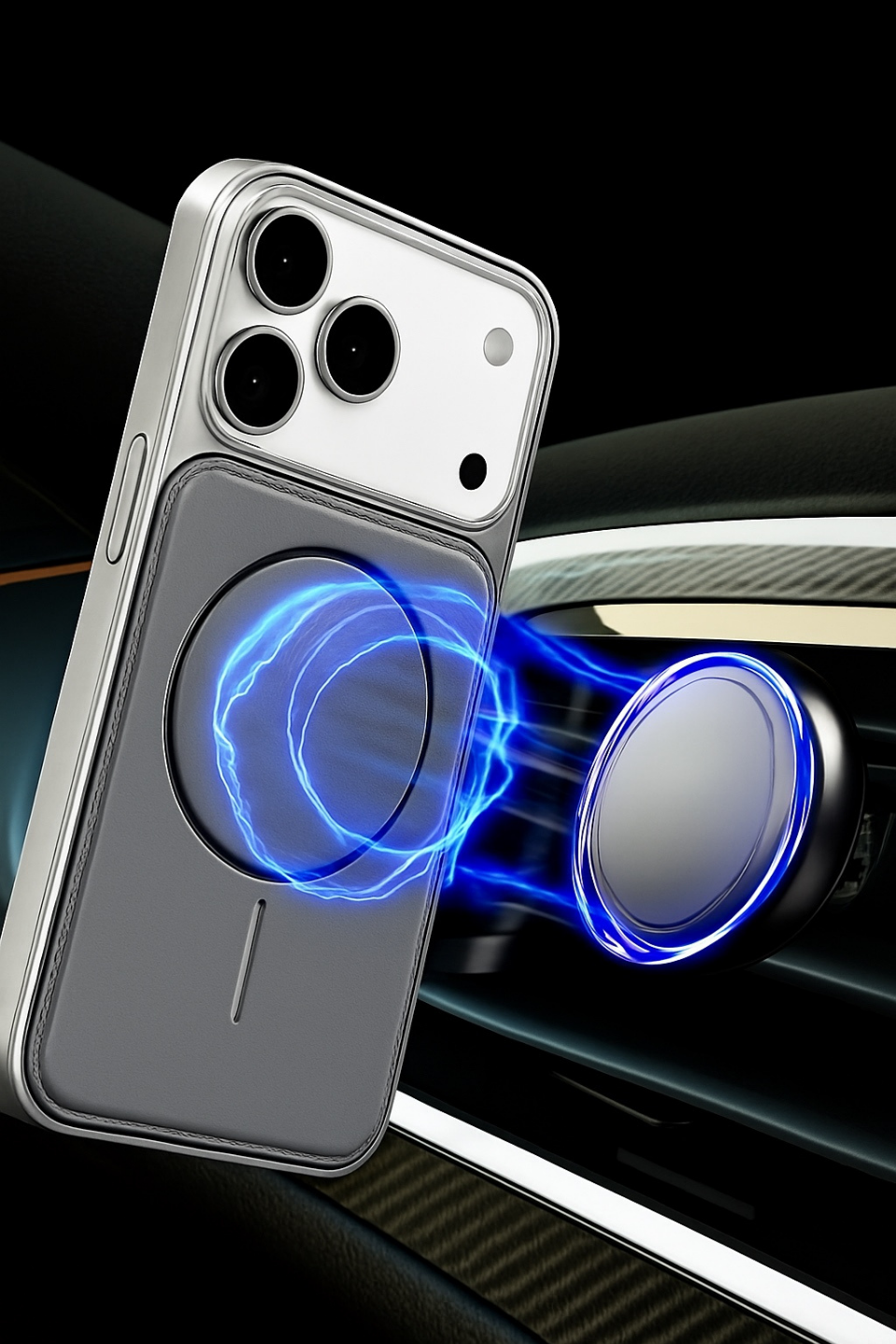 NeoMag Case Iphone 17 Pro Gri Manyetik Özellikli Deri Kılıf Telefon CüzdanıWATCHOFROYALNeoMagCase17proNeoMag Case Iphone 17 Pro Gri Manyetik Özellikli Deri Kılıf 