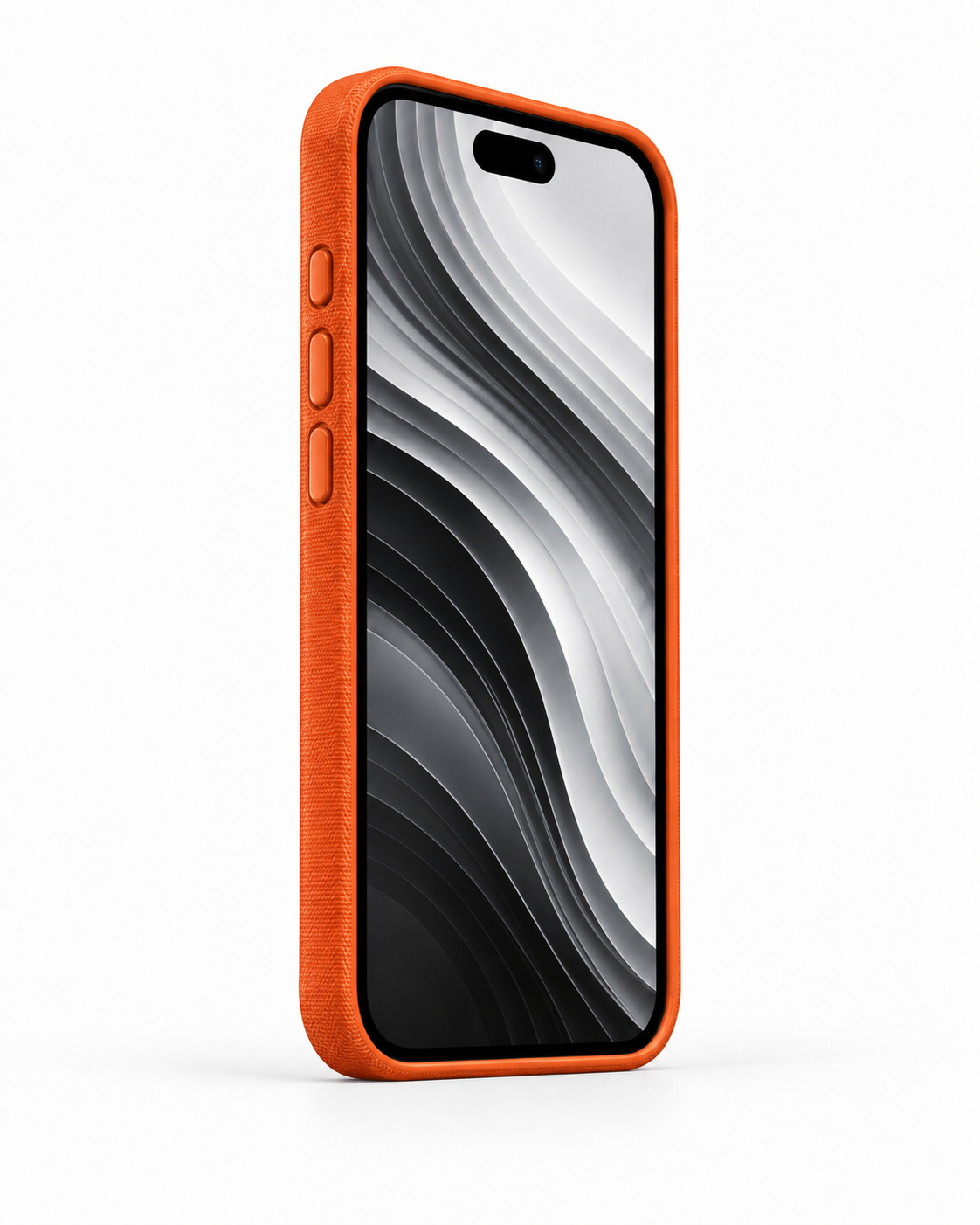 Woven Iphone 17 Pro Max Turuncu Manyetik Özellikli Deri Kılıf 