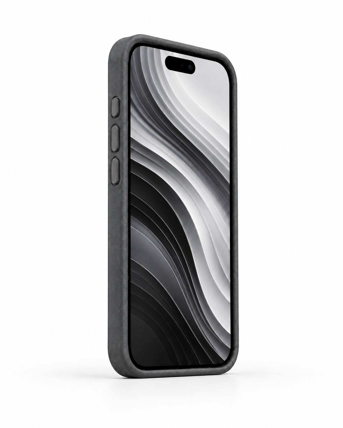 Woven Iphone 17 Pro Gri Manyetik Özellikli Deri Kılıf 