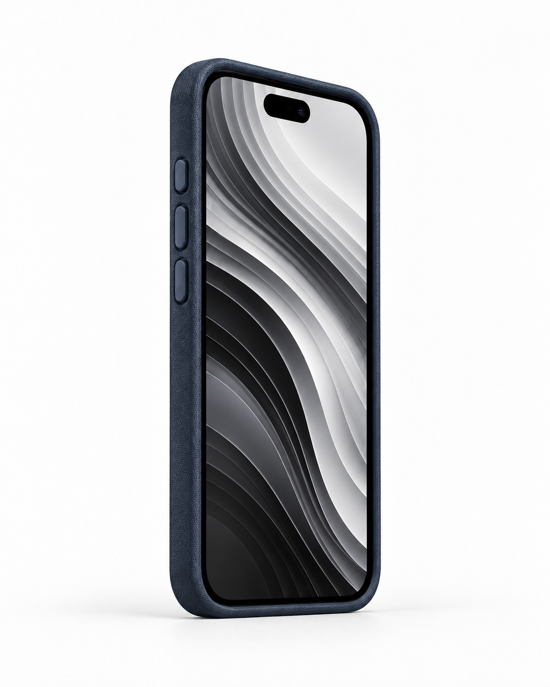 Woven Iphone 17 Pro Lacivert Manyetik Özellikli Deri Kılıf 