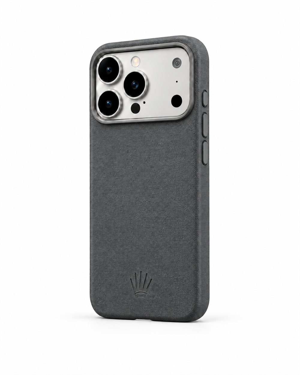 Woven Iphone 17 Pro Gri Manyetik Özellikli Deri Kılıf 
