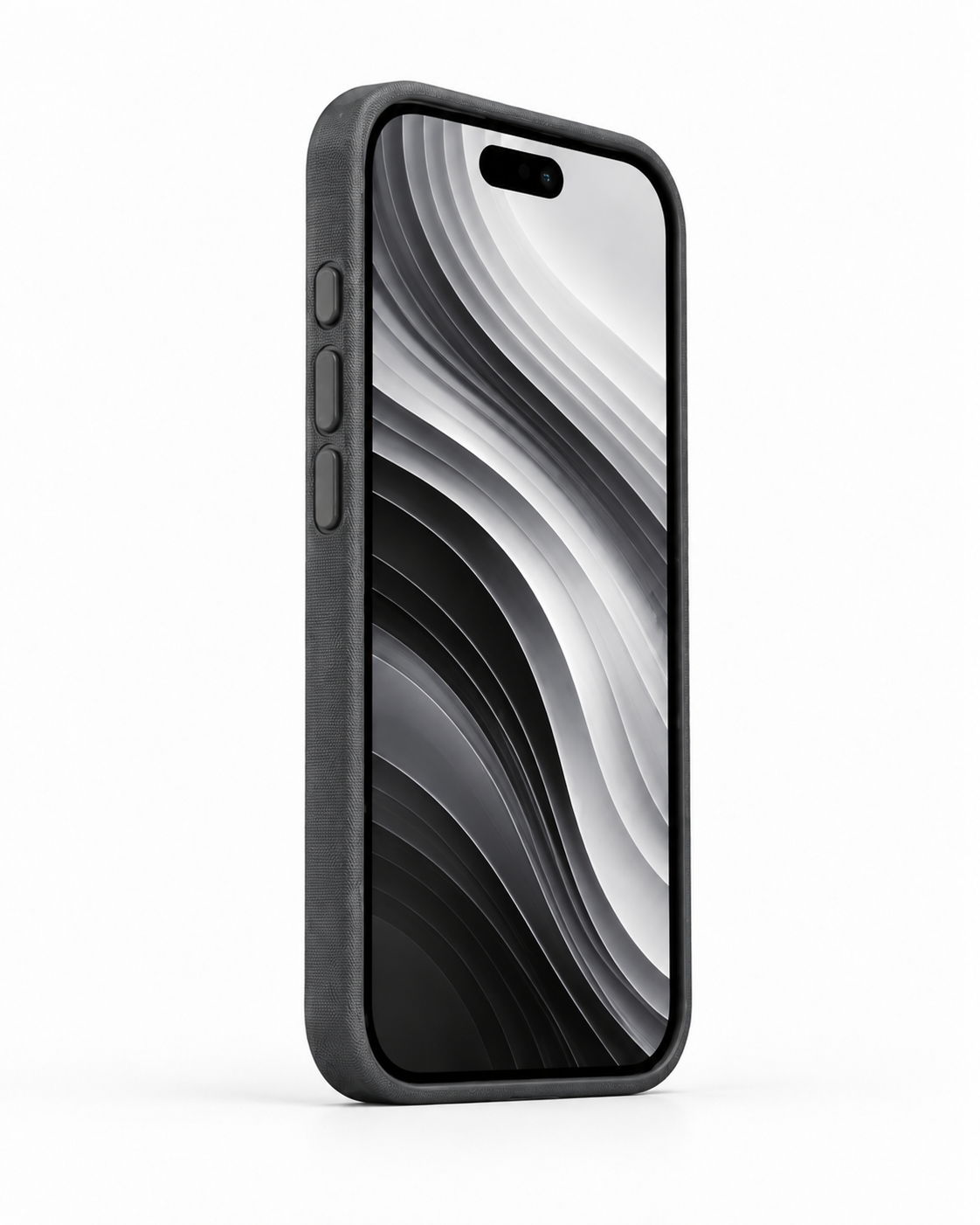 Woven Iphone 17 Pro Max Gri Manyetik Özellikli Deri Kılıf 