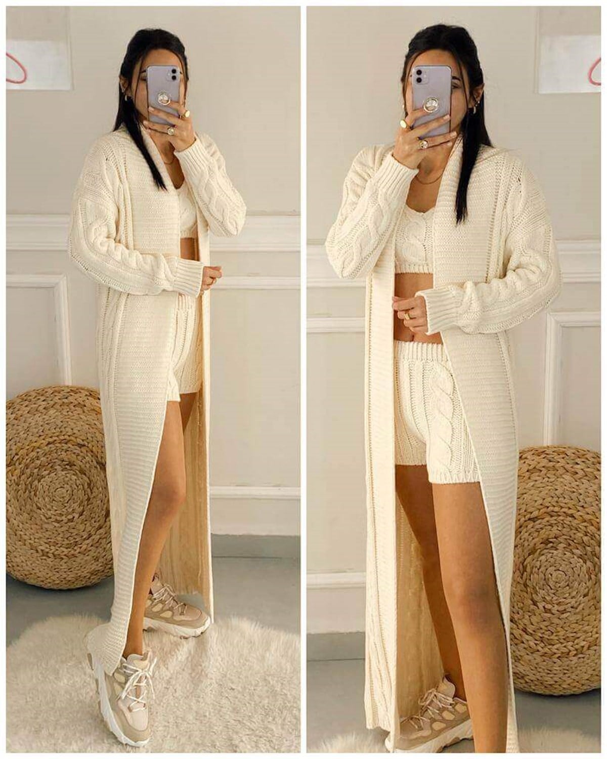 3 Parça Triko Örme Takım