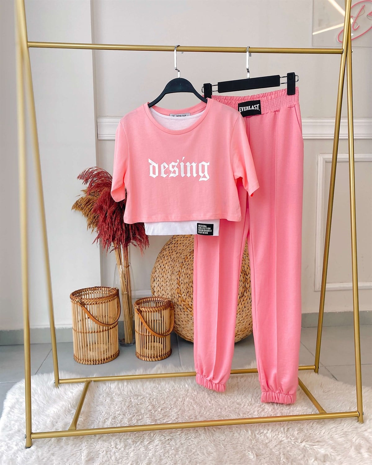 Design Yazılı Crop Takım