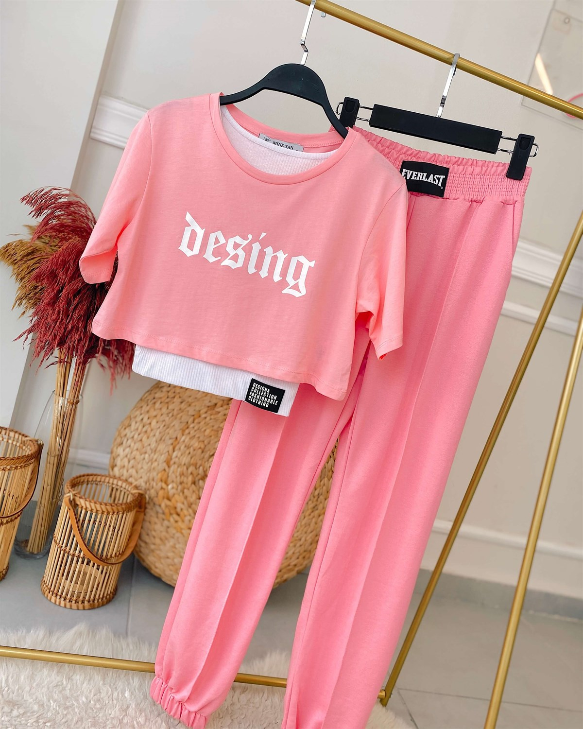 Design Yazılı Crop Takım