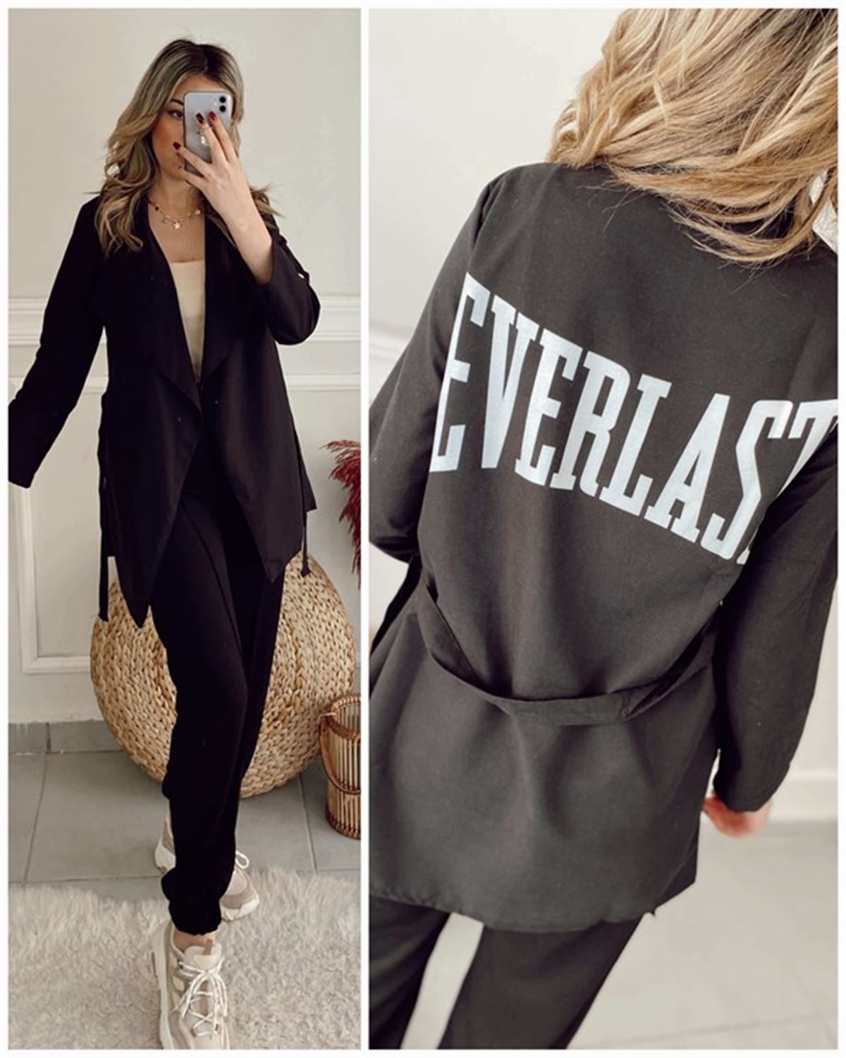 Everlast Kadın Kimono Ceket - Siyah