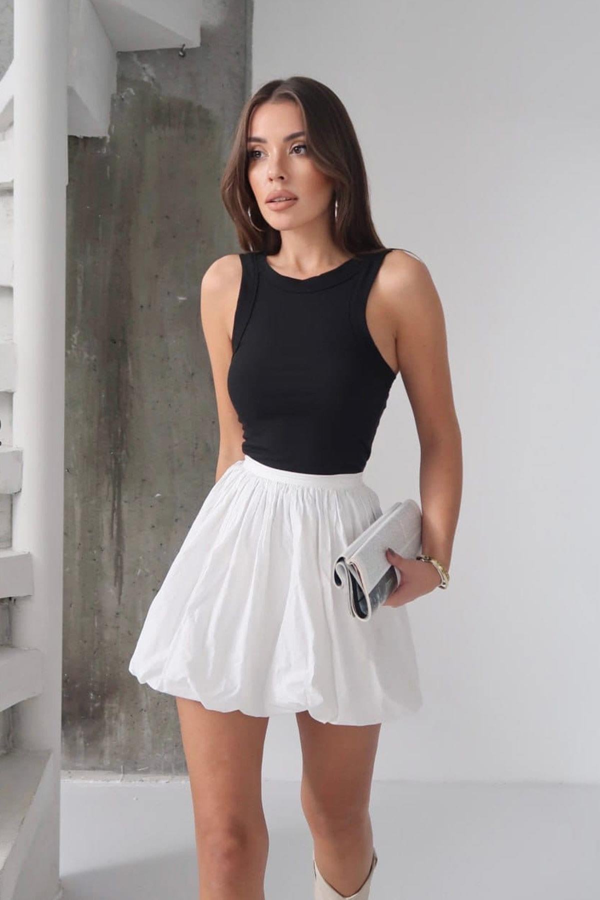 Halter Yaka Basic Kadın Body - Siyah