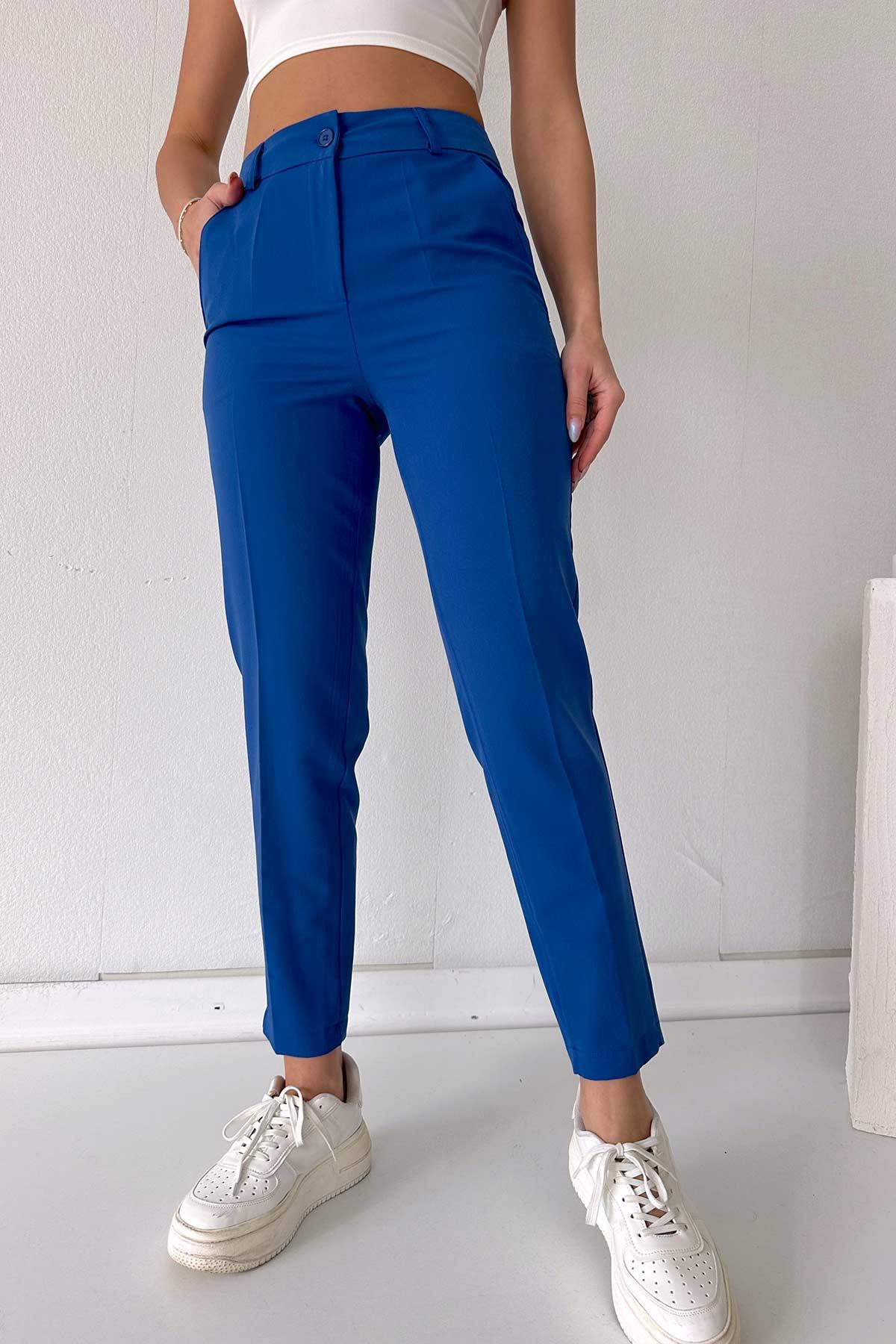 Havuç Model  Dar Paça Pantolon -  Mavi