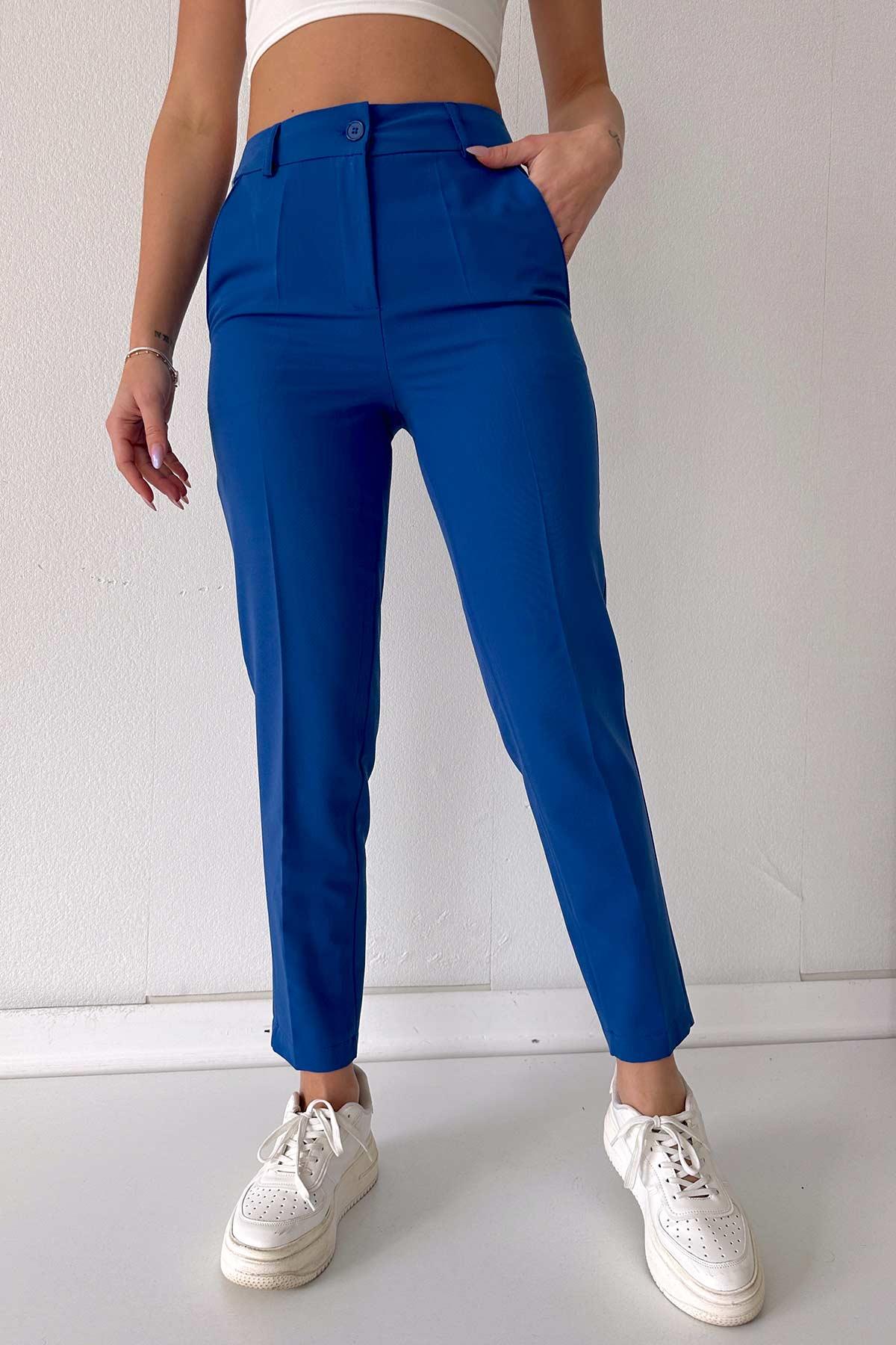 Havuç Model  Dar Paça Pantolon -  Mavi