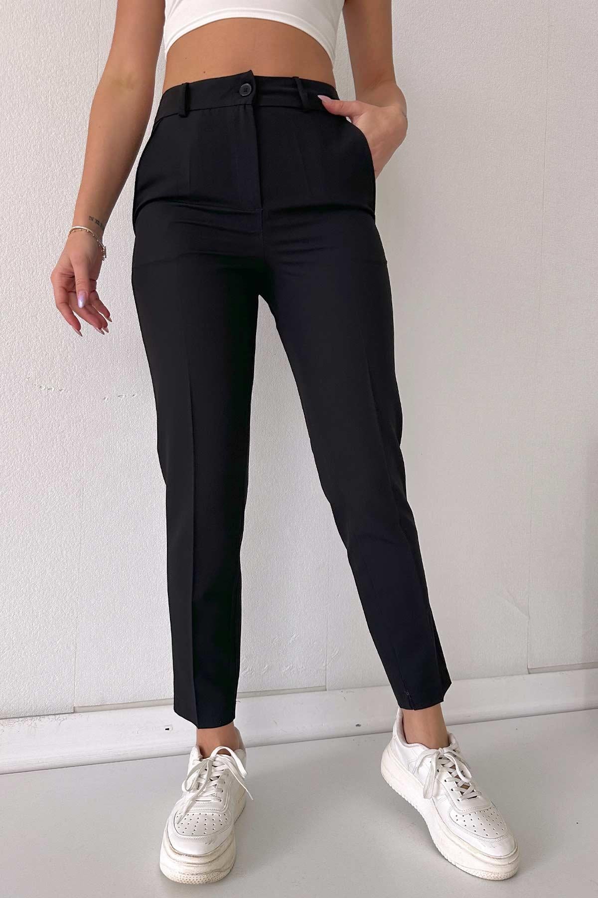 Havuç Model  Dar Paça Pantolon - Siyah