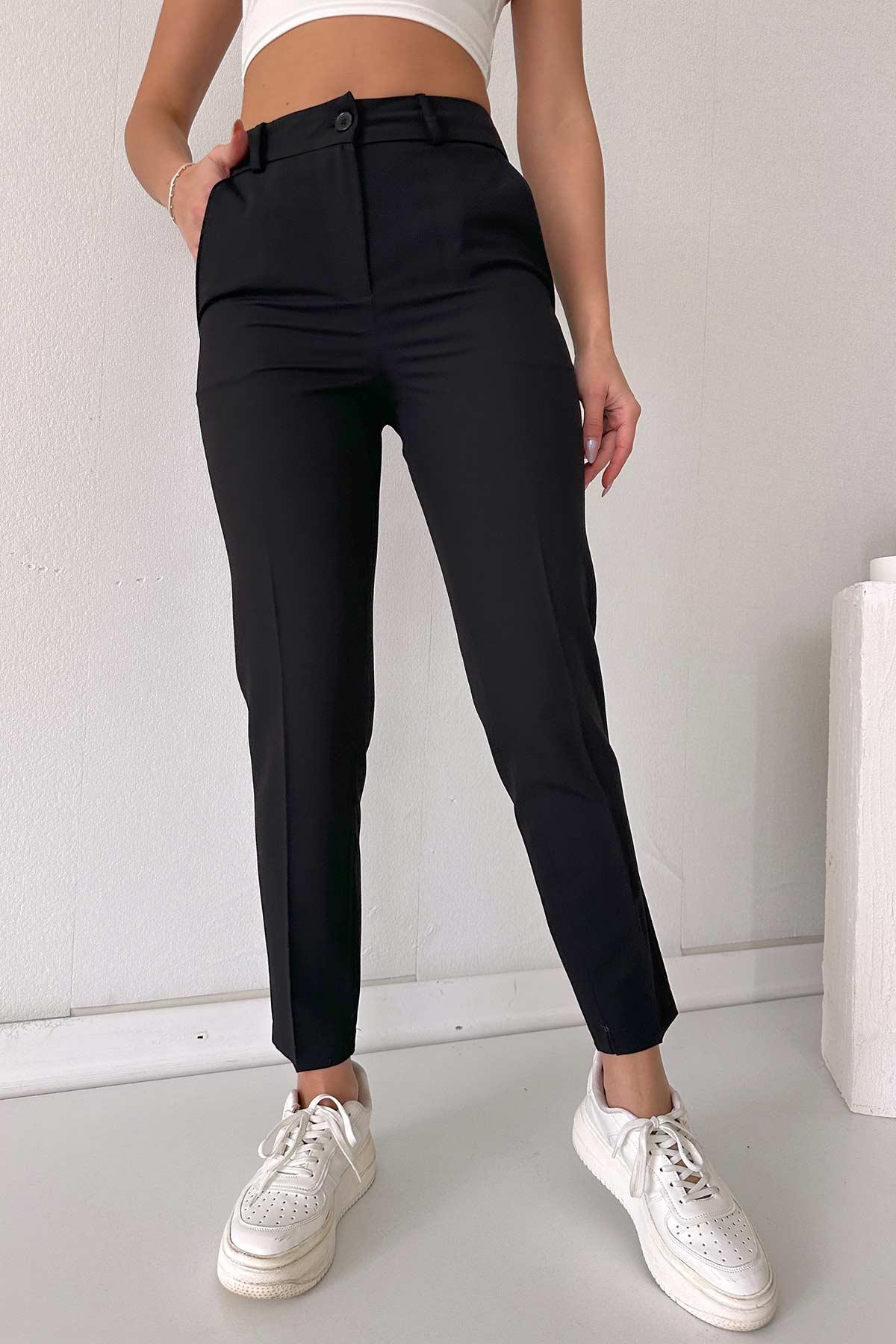 Havuç Model  Dar Paça Pantolon - Siyah