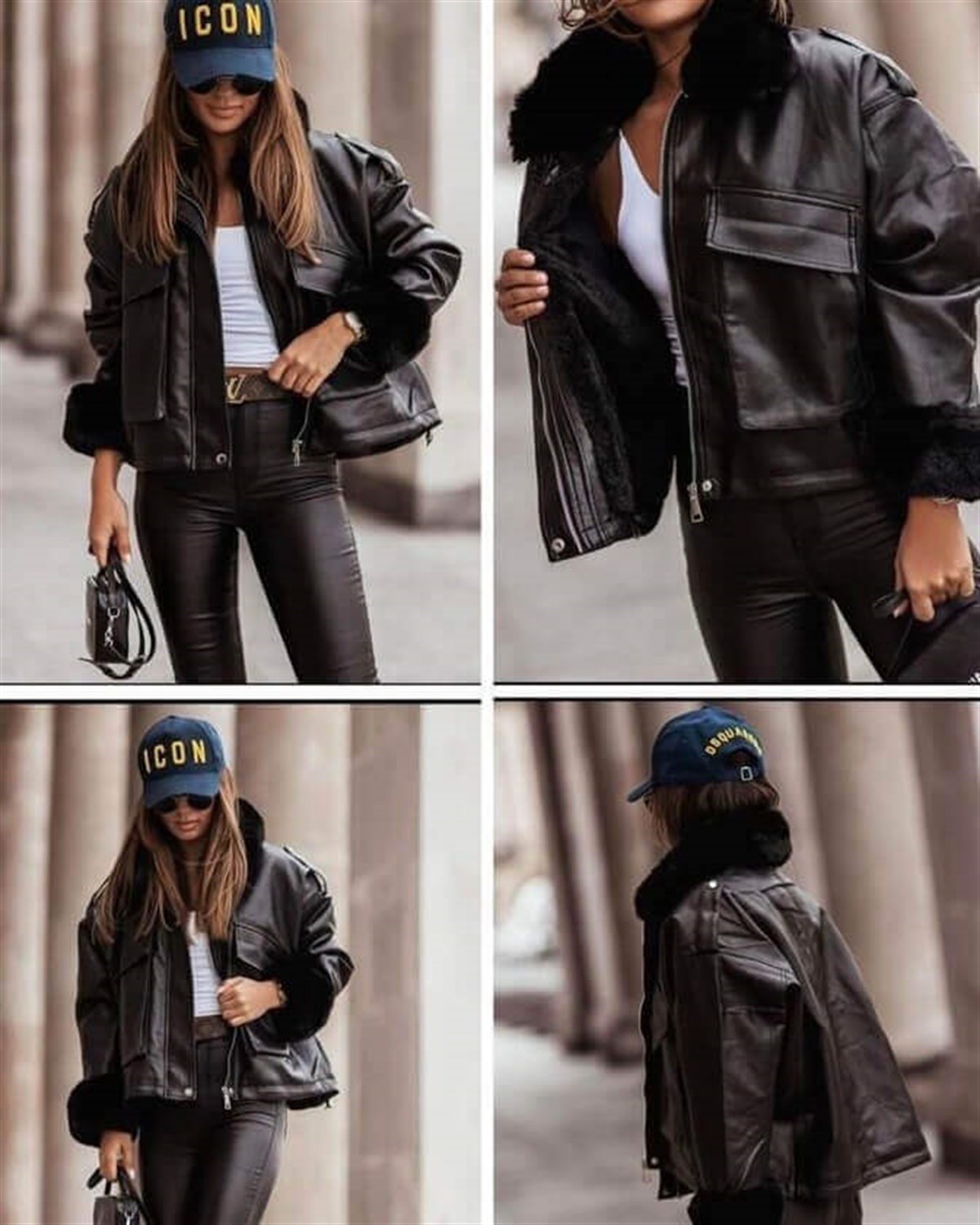 İkon Biker Kürklü Ceket