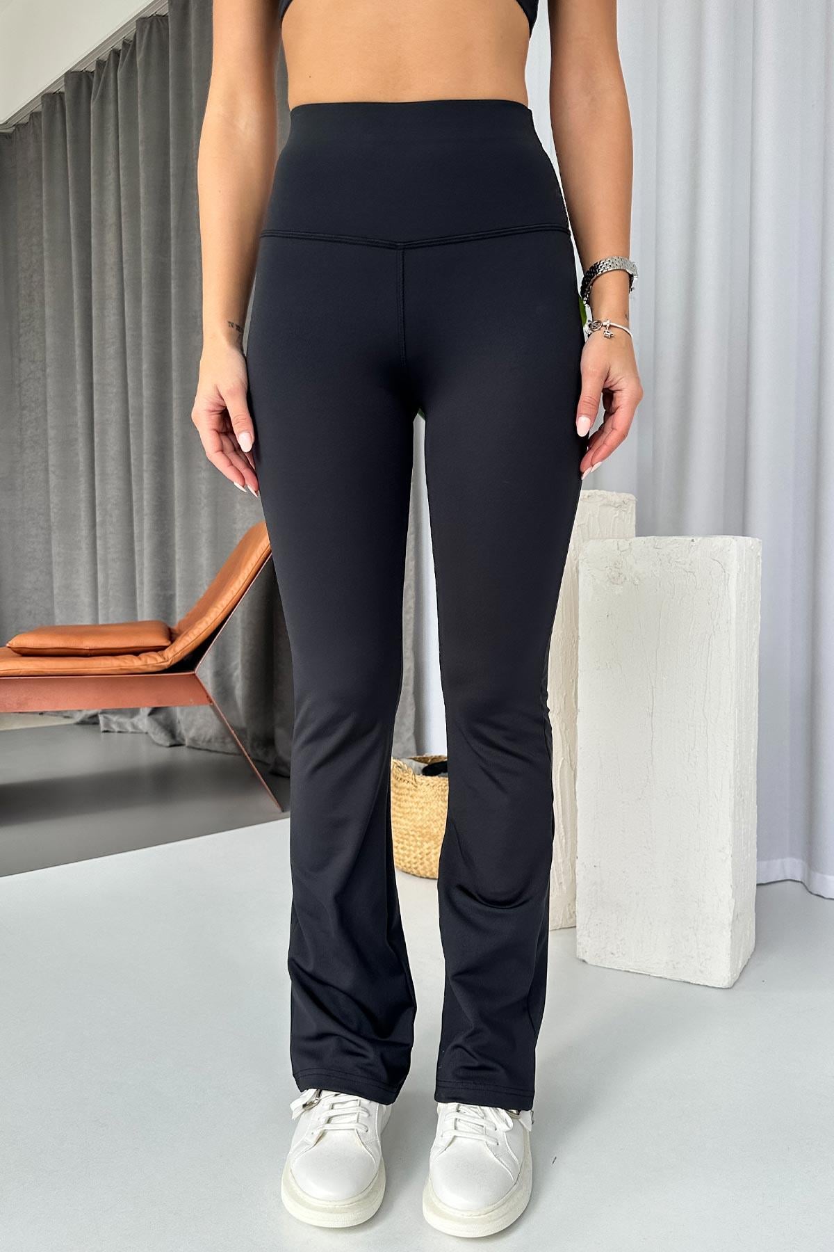 İspanyol Paça Dalgıç Tayt - Siyah