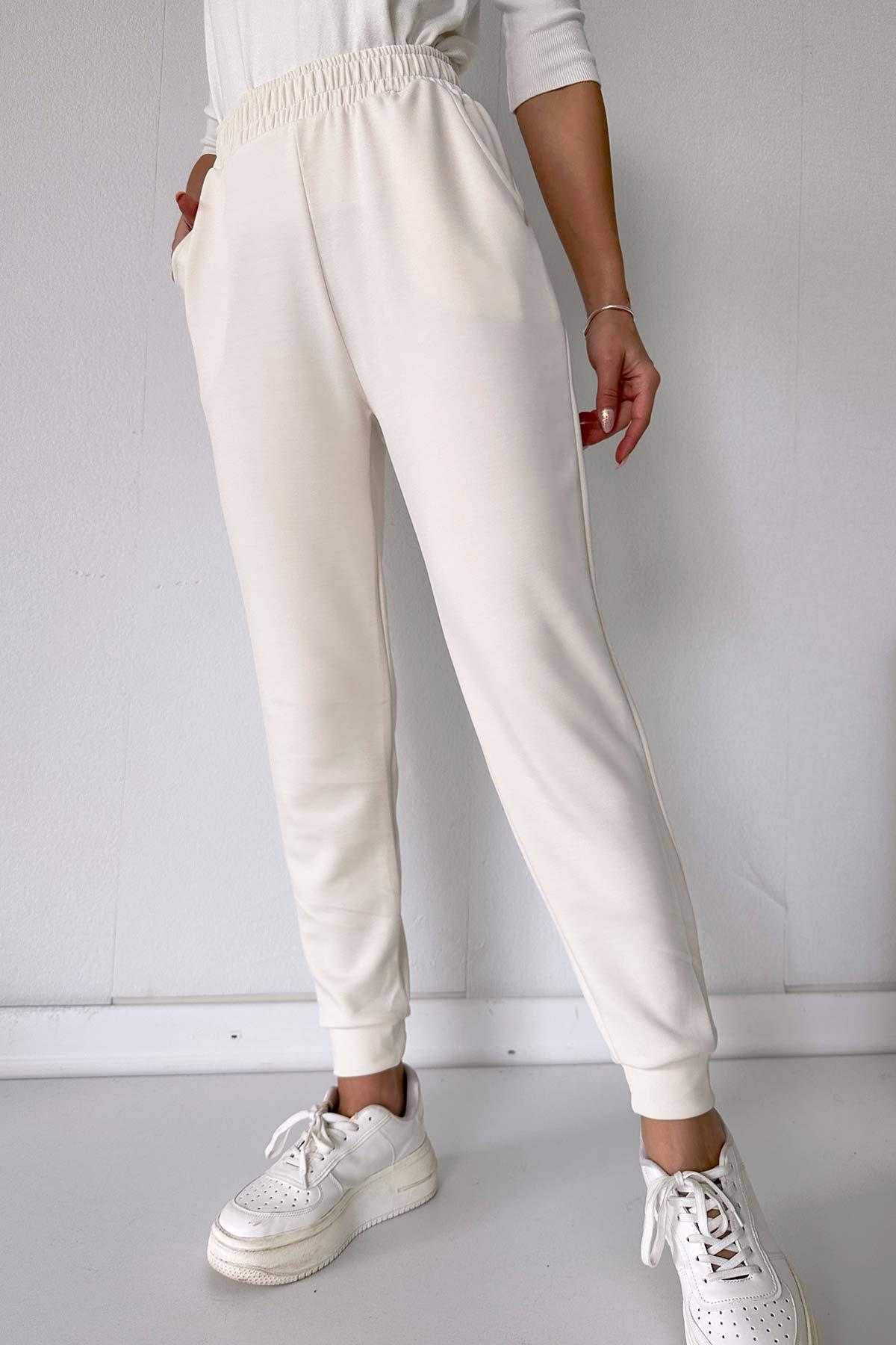 Jogger Modal Fit Kadın Eşofman Altı  - Bej