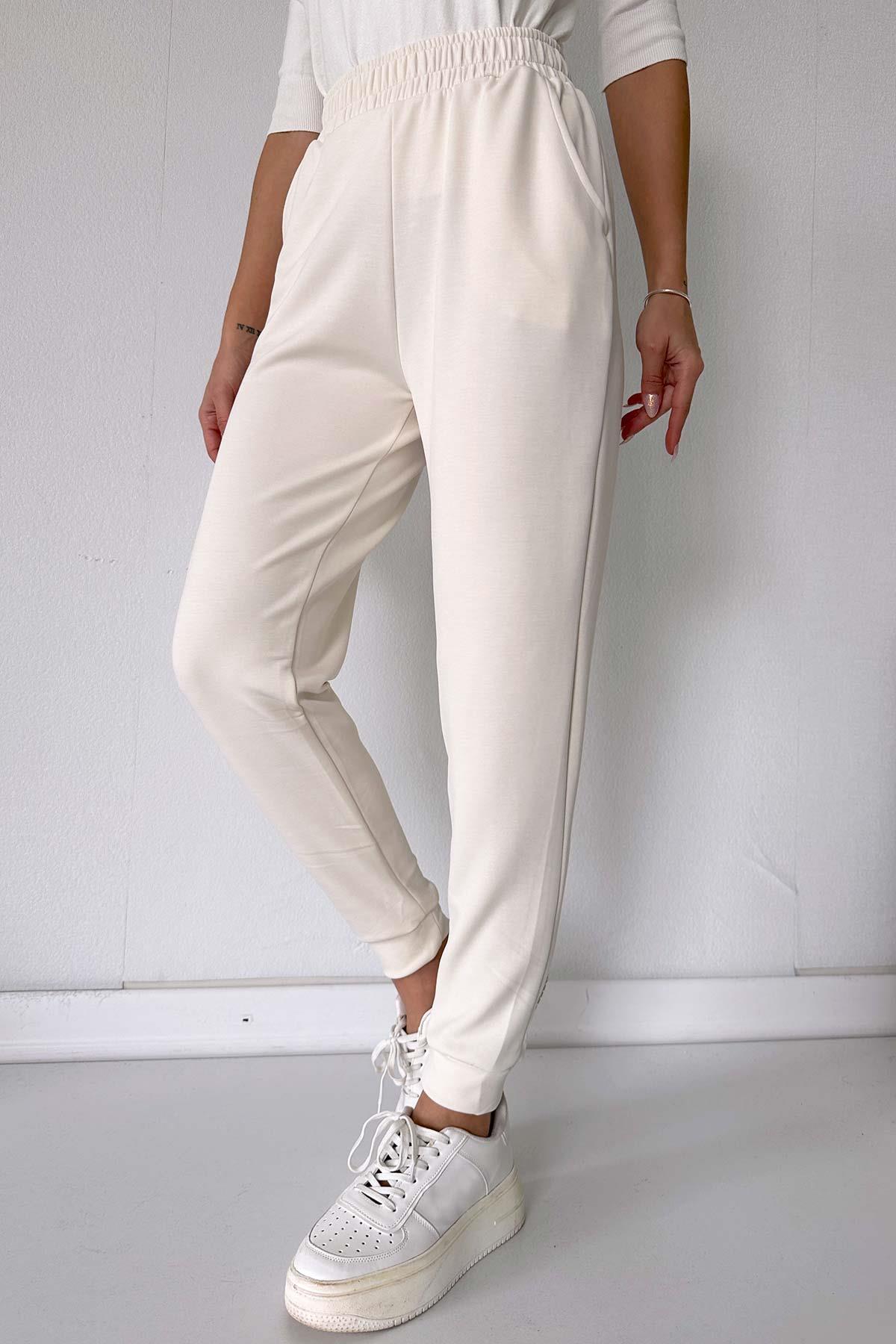 Jogger Modal Fit Kadın Eşofman Altı  - Bej