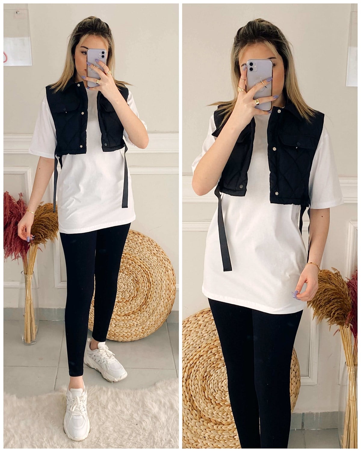 Kapitone Crop Yelek