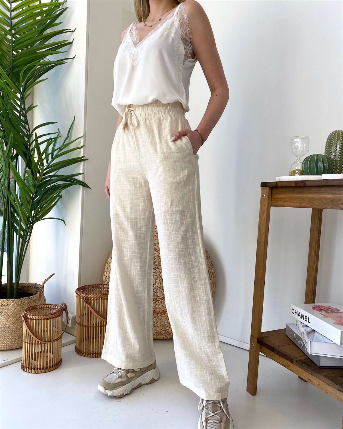 Keten Bohem Pantolon