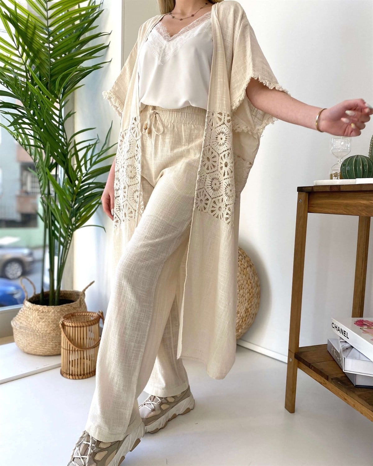 Keten Bohem Pantolon