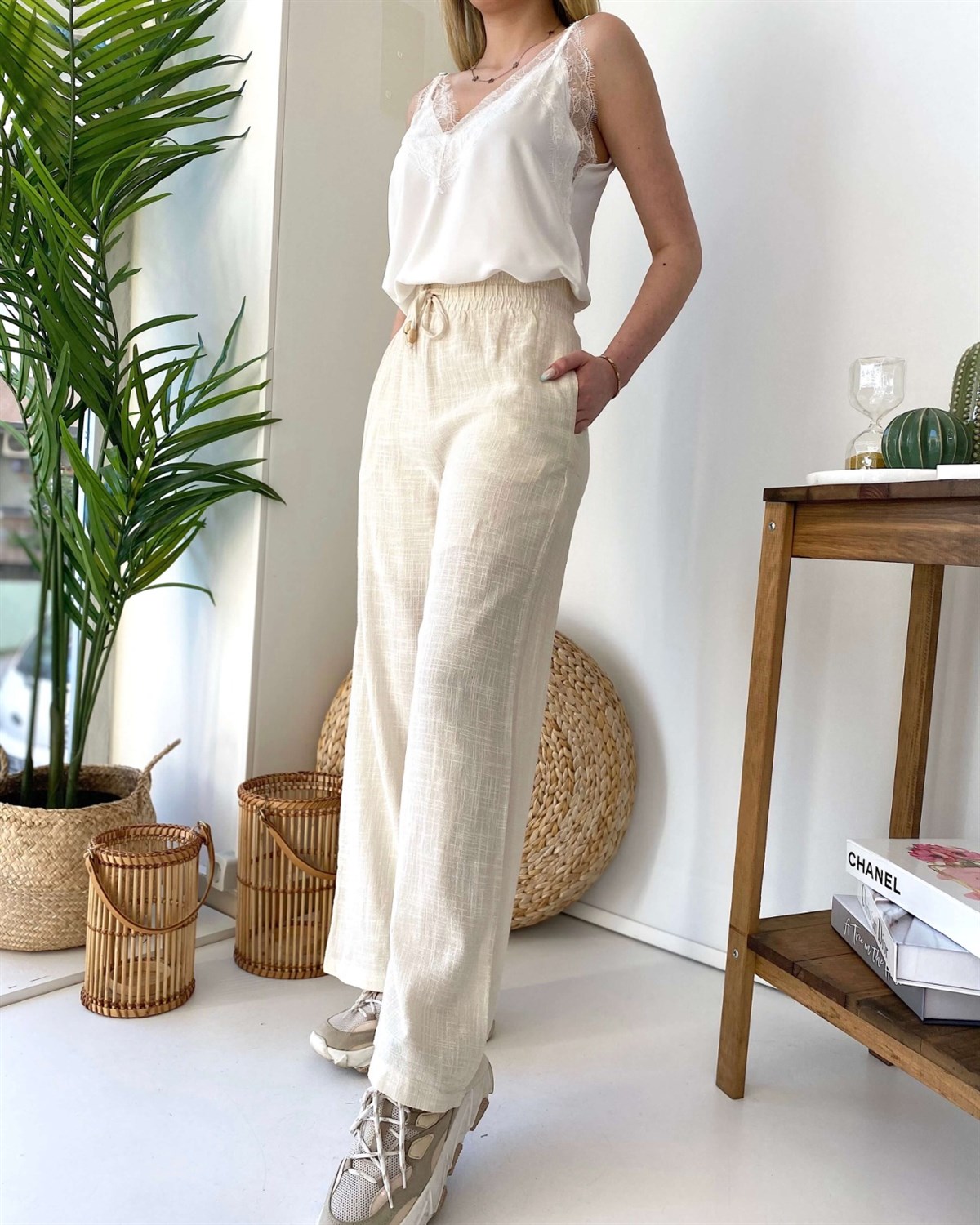 Keten Bohem Pantolon