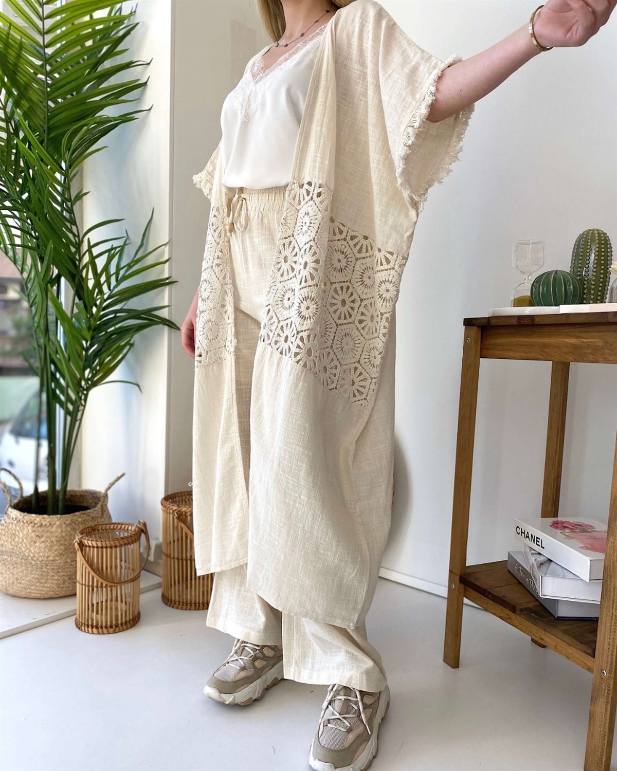 Keten Bohem Pantolon