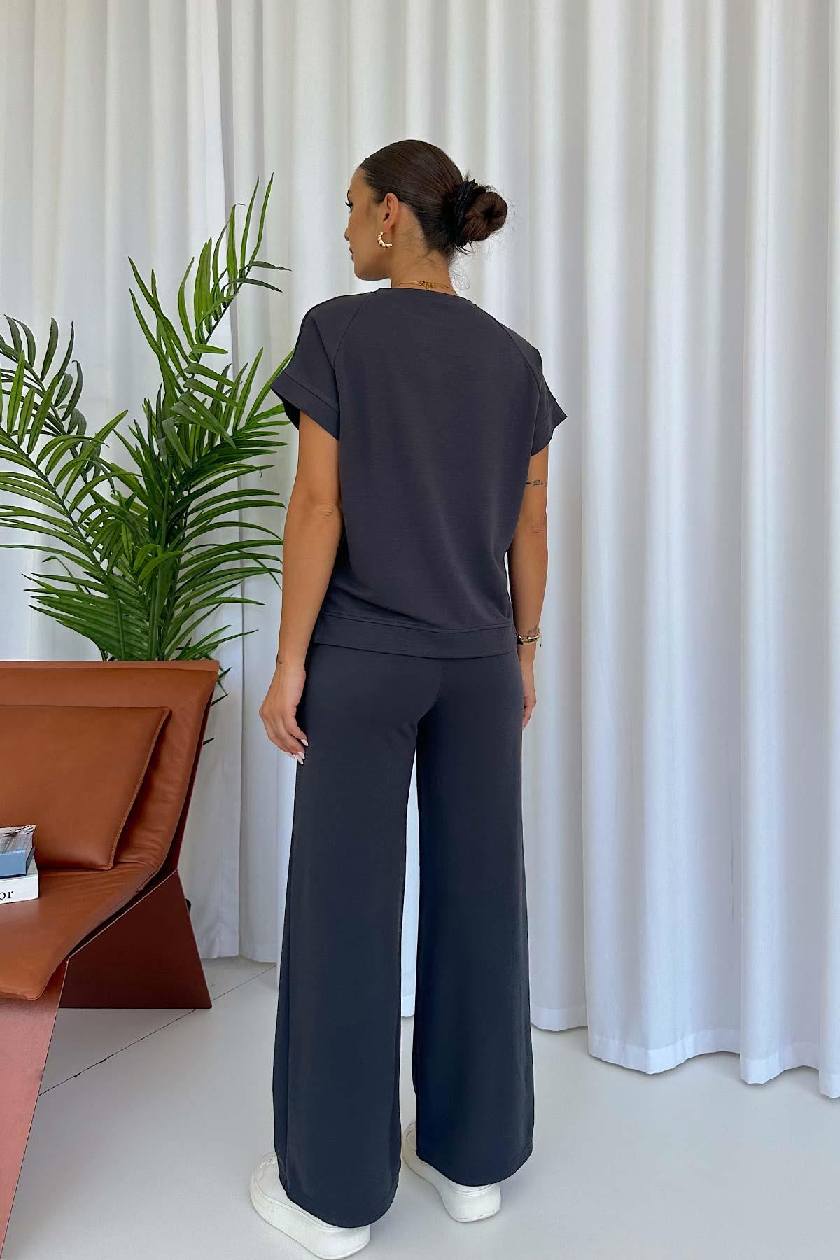 Kısa Kol Yeni Model Modal Eşofman Takımı - Lacivert