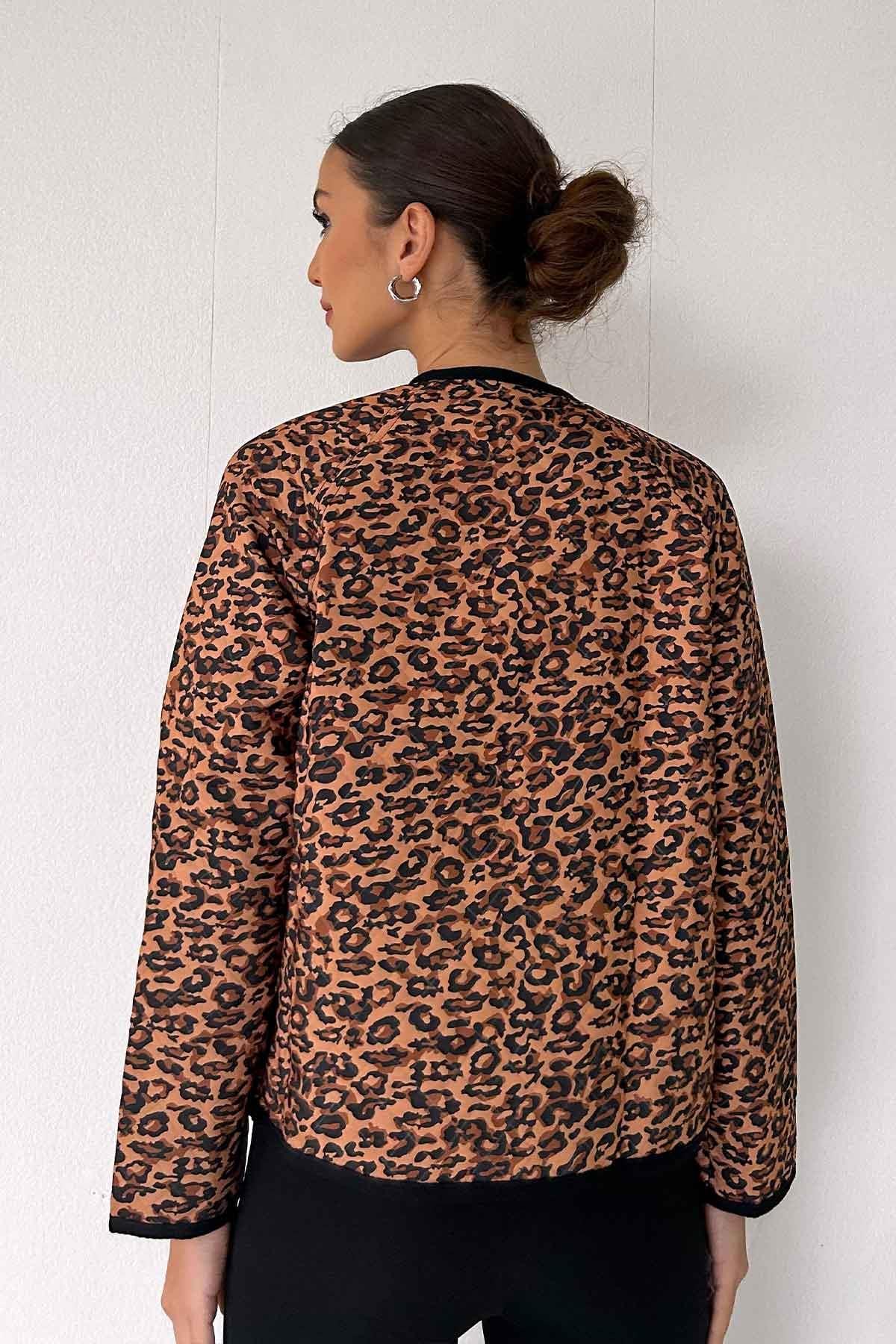 Leopar Kapitoneli Ceket