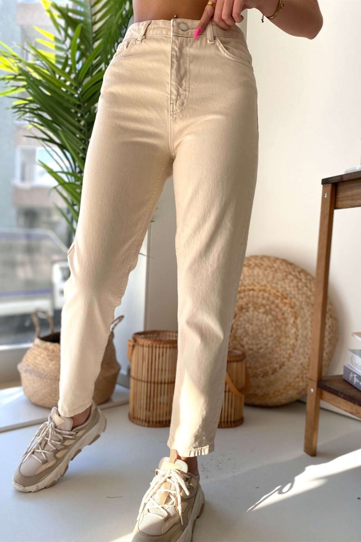 Mom Jean Bej Pantolon 
