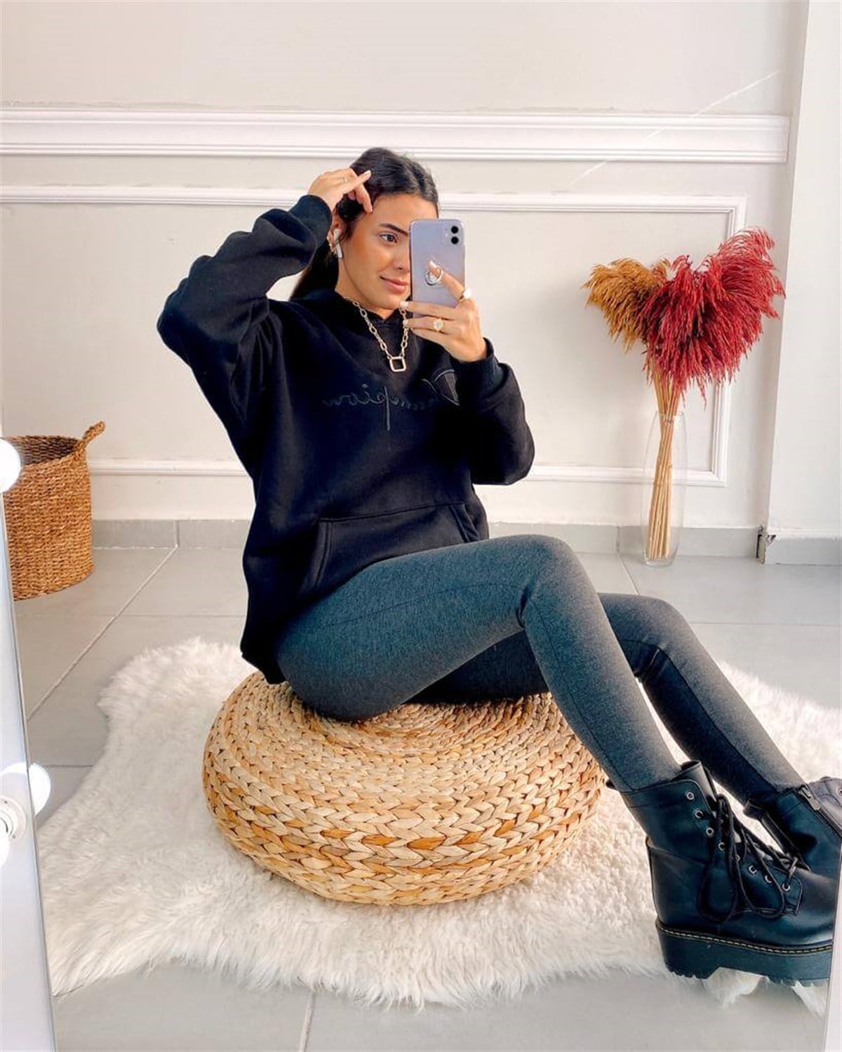 Oversize Yazılı Sweatshirt