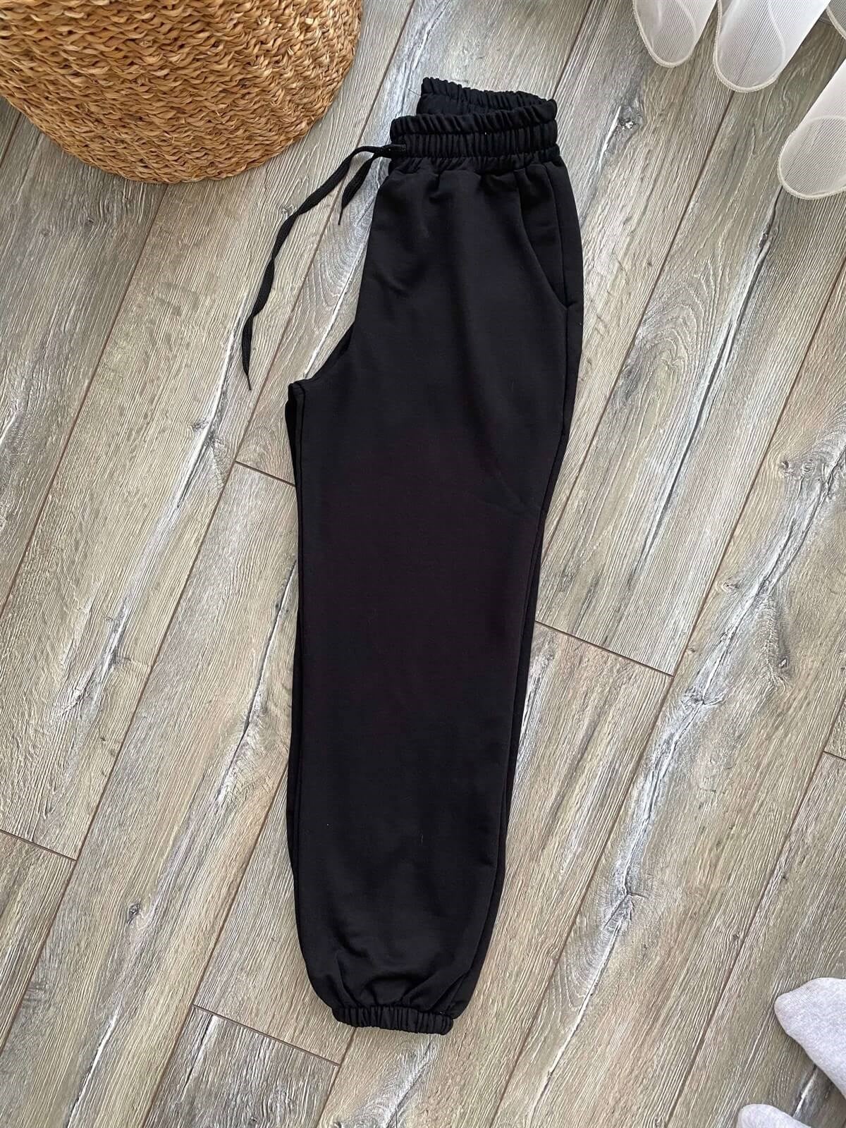 Paça ve Bel Lastikli İki İplik Eşofman Altı