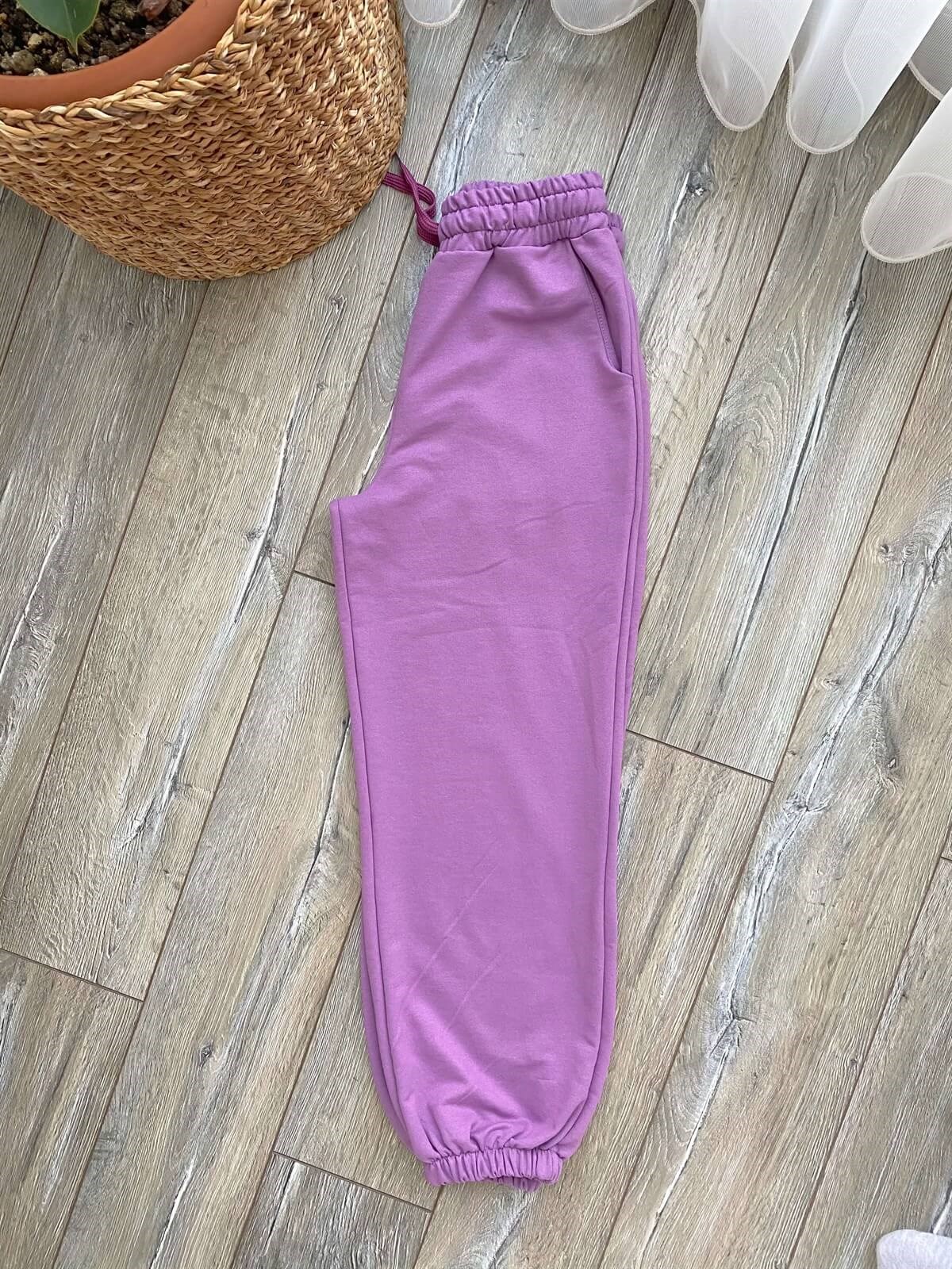 Paça ve Bel Lastikli İki İplik Eşofman Altı