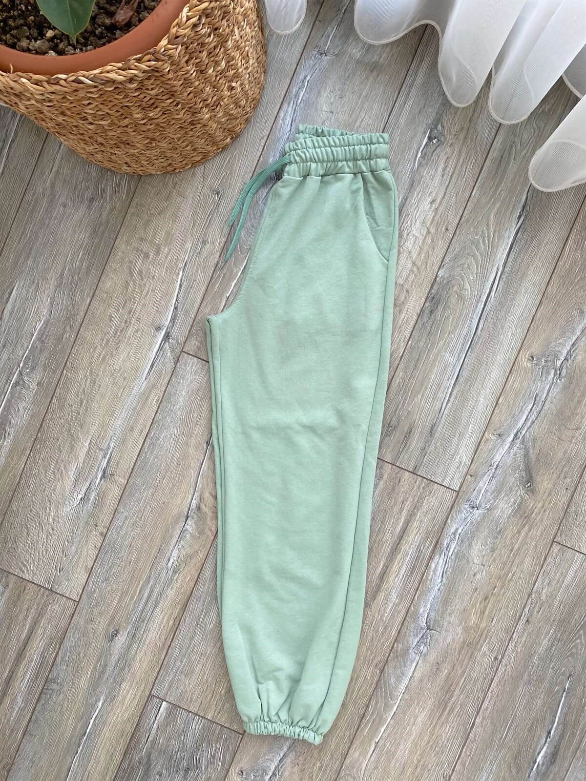 Paça ve Bel Lastikli İki İplik Eşofman Altı