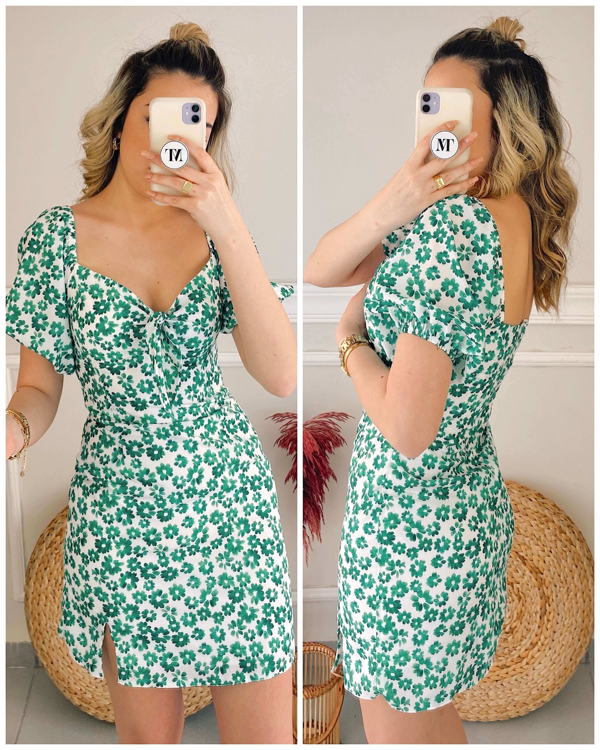 Papatya Desen Mini Elbise