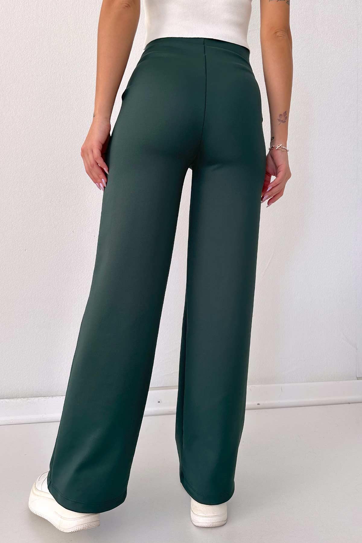 Scuba Palazzo Model Pantalon - Yeşil