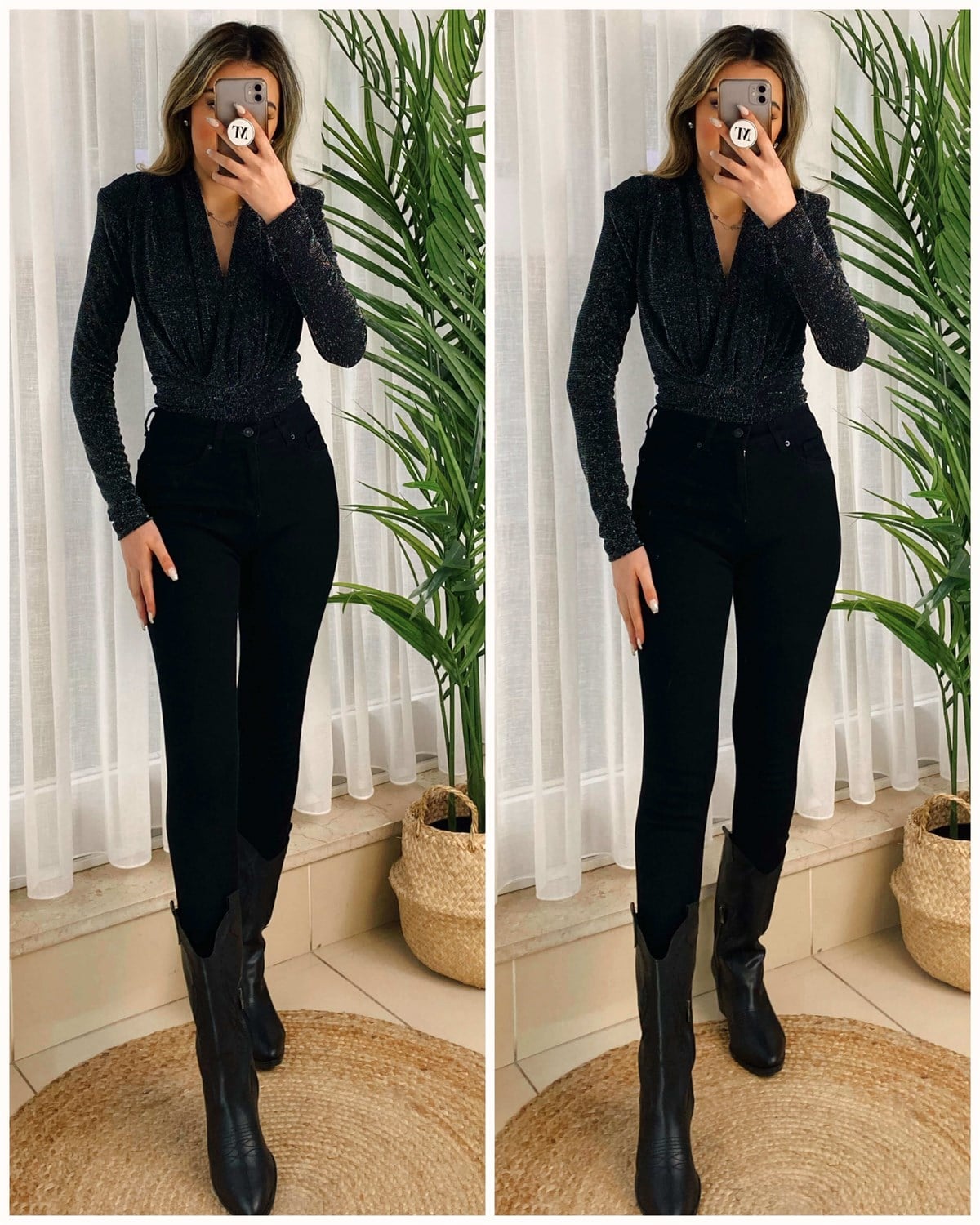 Skinny Cepli Likralı Jean - Siyah