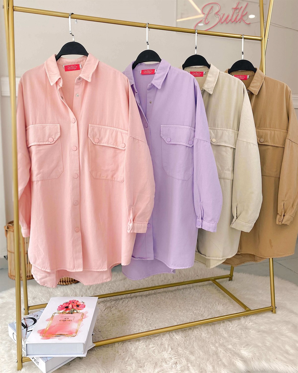 Soft Renkli Çift Cep Gömlek & Ceket