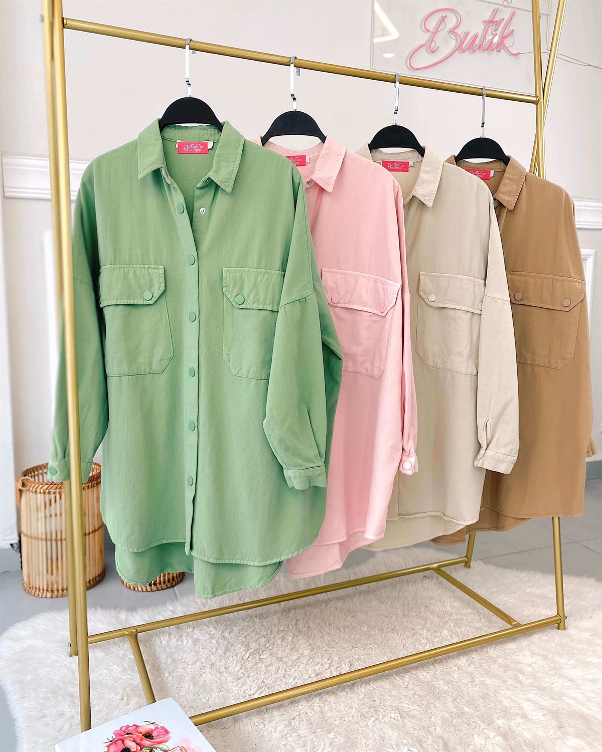 Soft Renkli Çift Cep Gömlek & Ceket