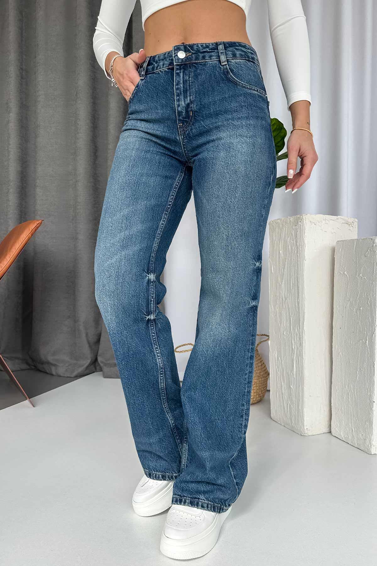 Straight Yıkamalı Jean - Lacivert