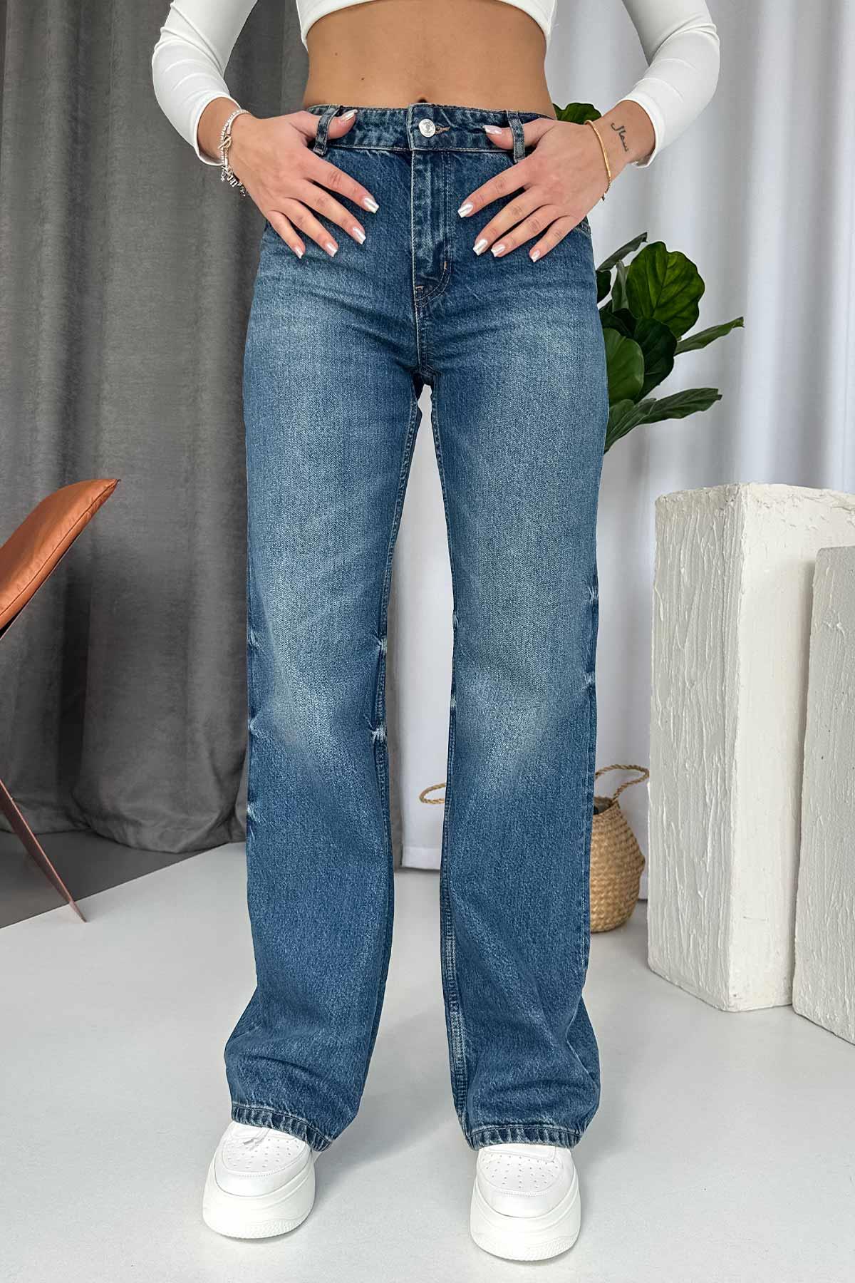 Straight Yıkamalı Jean - Lacivert