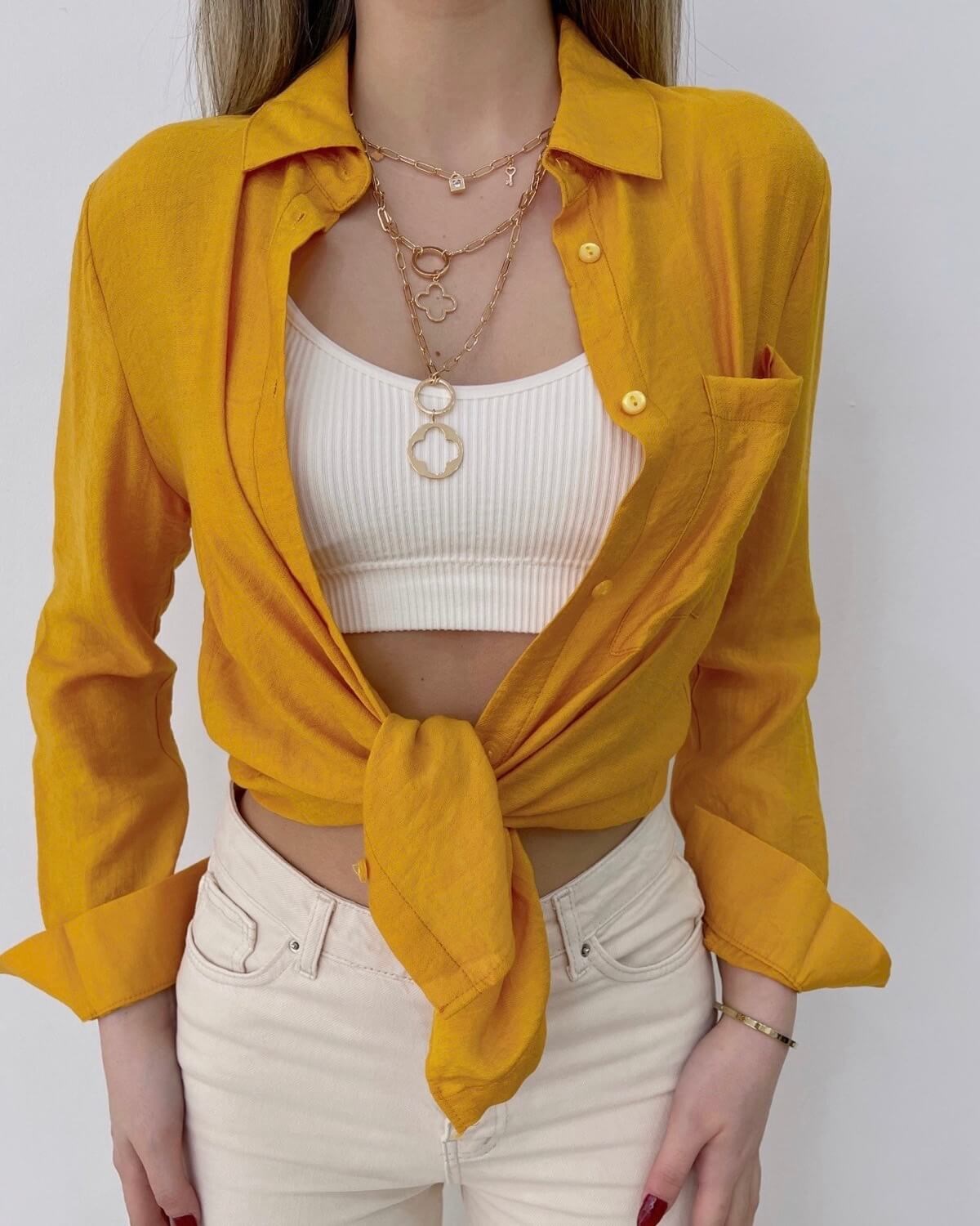 Tek Cep Renkli Gömlek