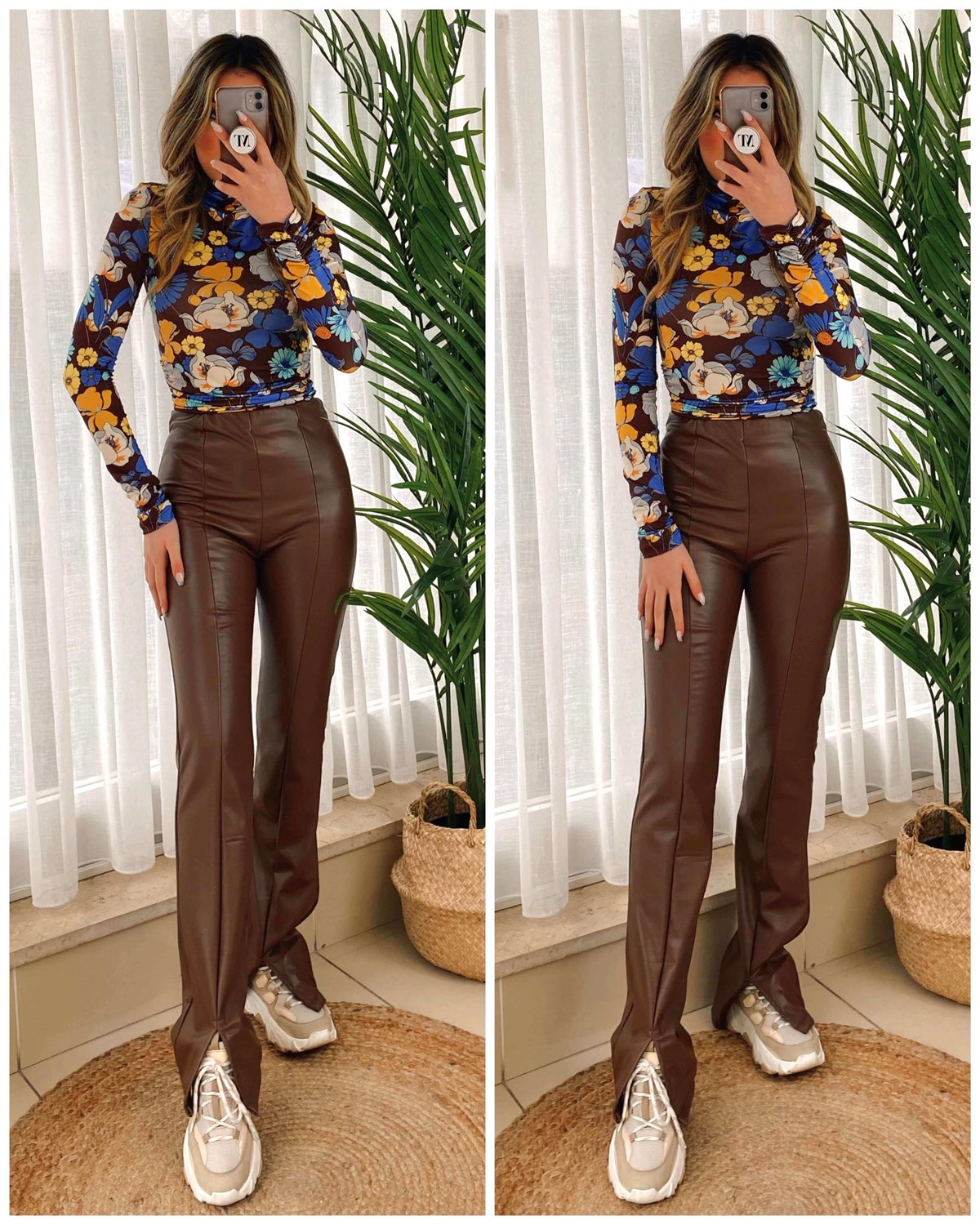 Vatkalı Balıkçı Yaka Çiçekli Bluz