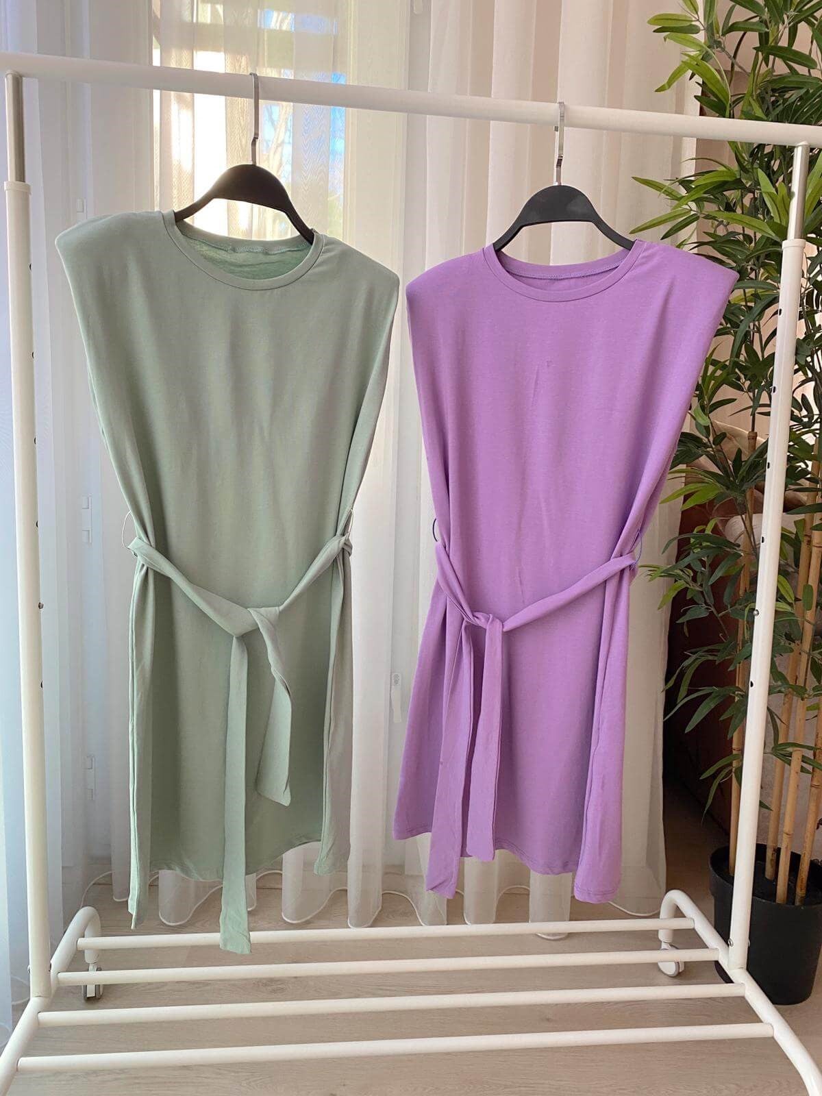 Vatkalı Elbise- Lila