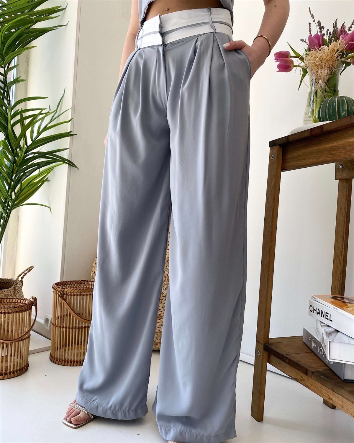 Yelek Palozzo Pantalon İkili Takım