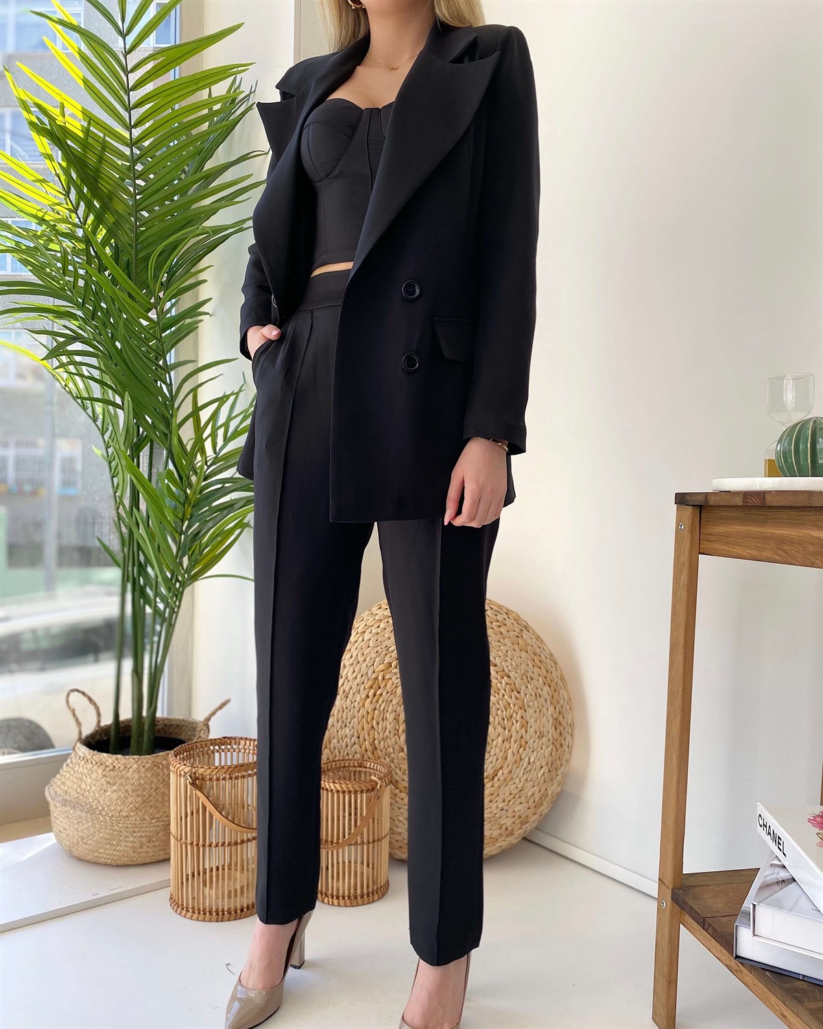 Yeni Model 3'lü Ceket Bustiyer Pantolon Takım