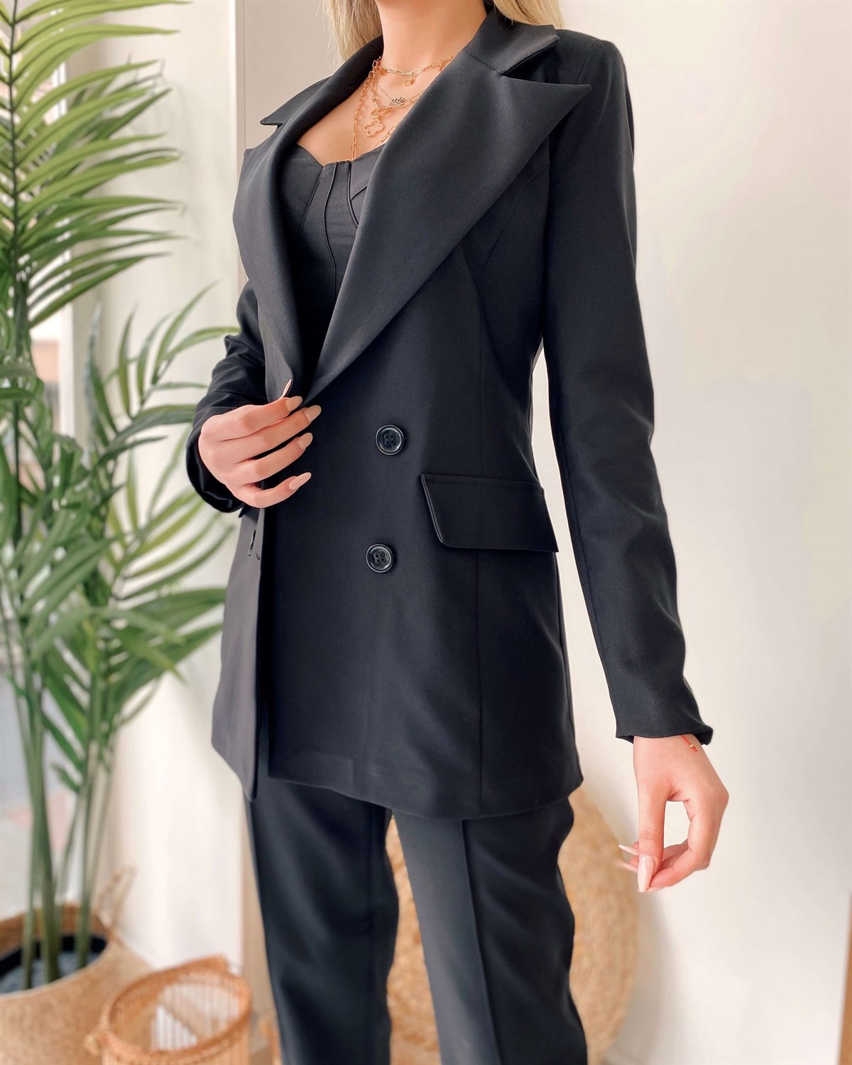 Yeni Model 3'lü Ceket Bustiyer Pantolon Takım