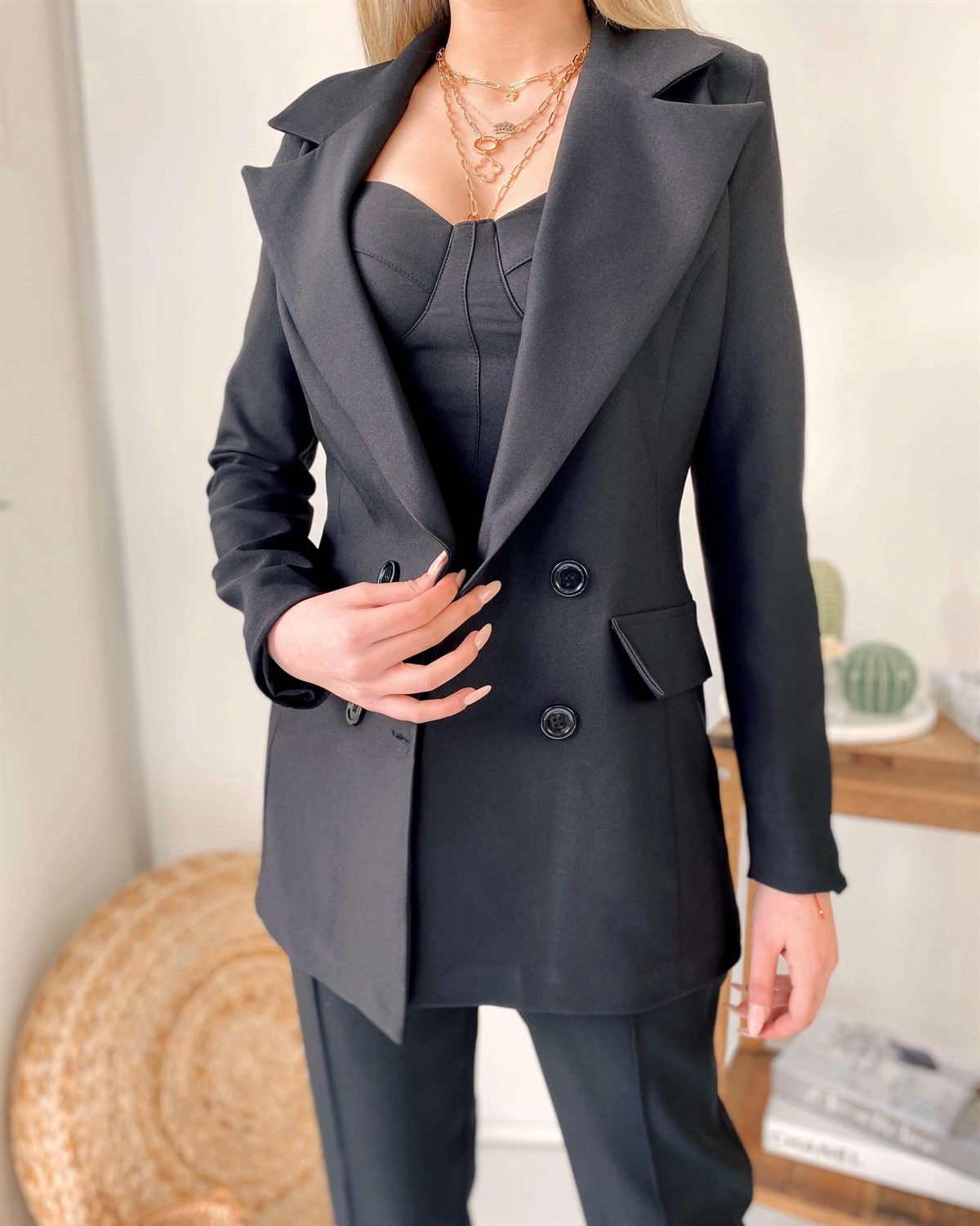 Yeni Model 3'lü Ceket Bustiyer Pantolon Takım