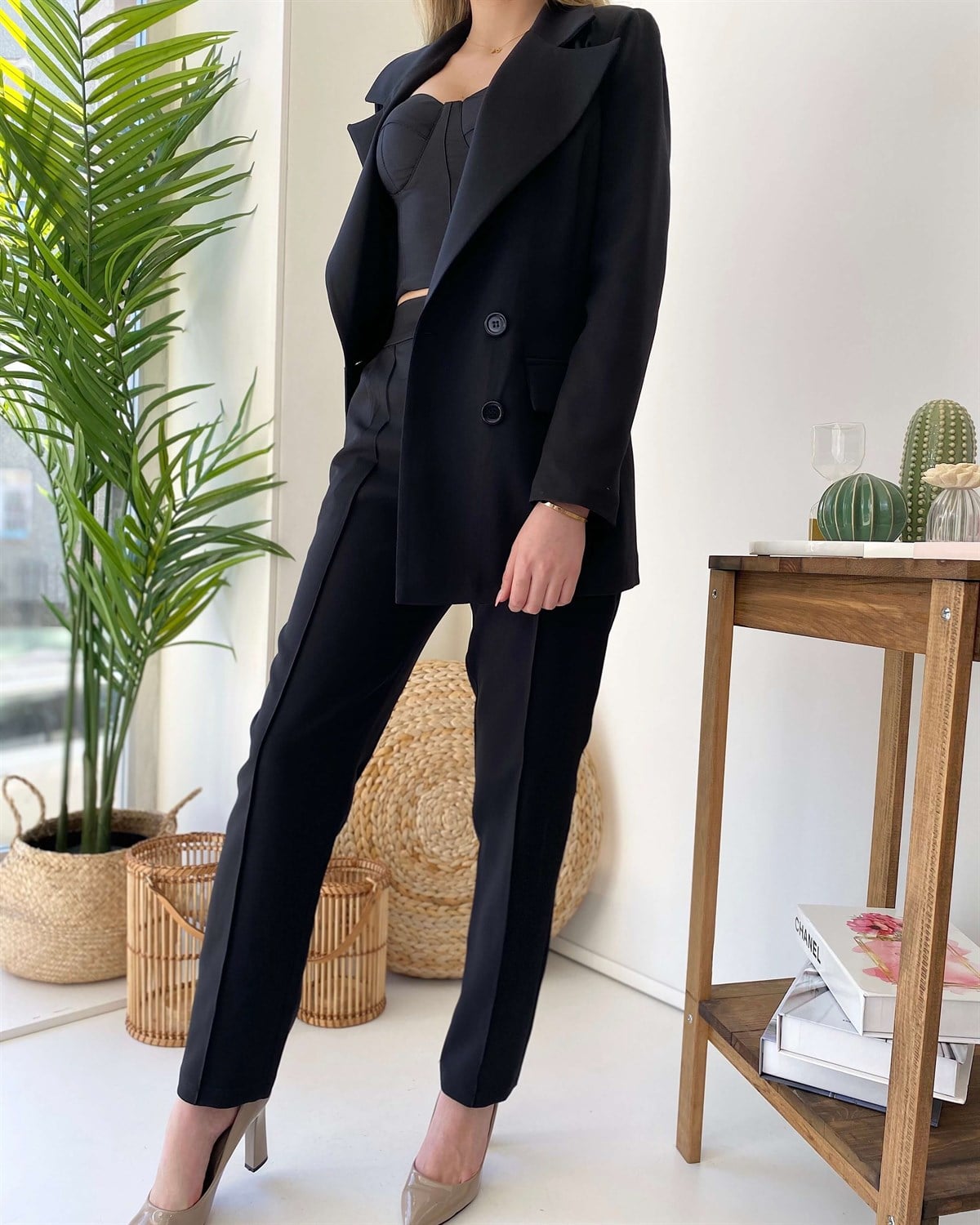 Yeni Model 3'lü Ceket Bustiyer Pantolon Takım
