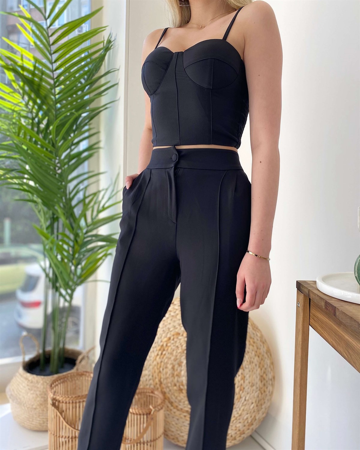 Yeni Model 3'lü Ceket Bustiyer Pantolon Takım